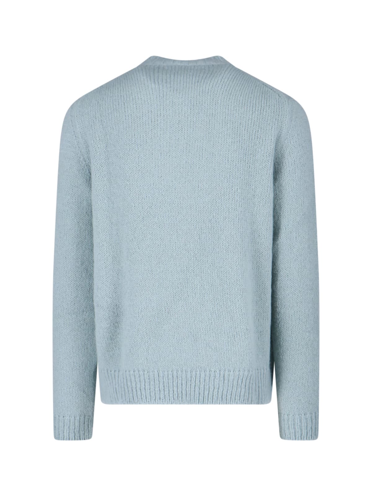 Jil Sander Powder Blue Alpaca And Wool Blend Crewneck Sweater In Burgundy