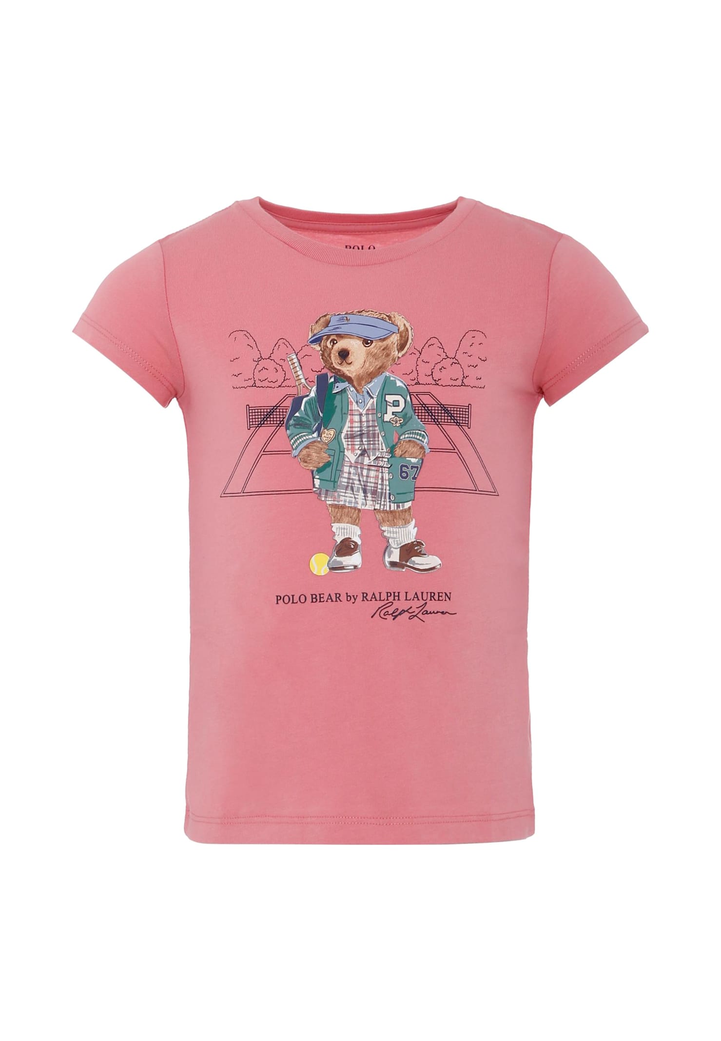 Ralph Lauren Cotton Bear Logo T-shirt In Pink