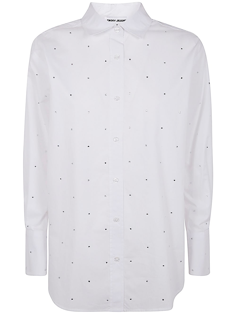 Studded Rhinestone Long Sleeves Button Front Shirt