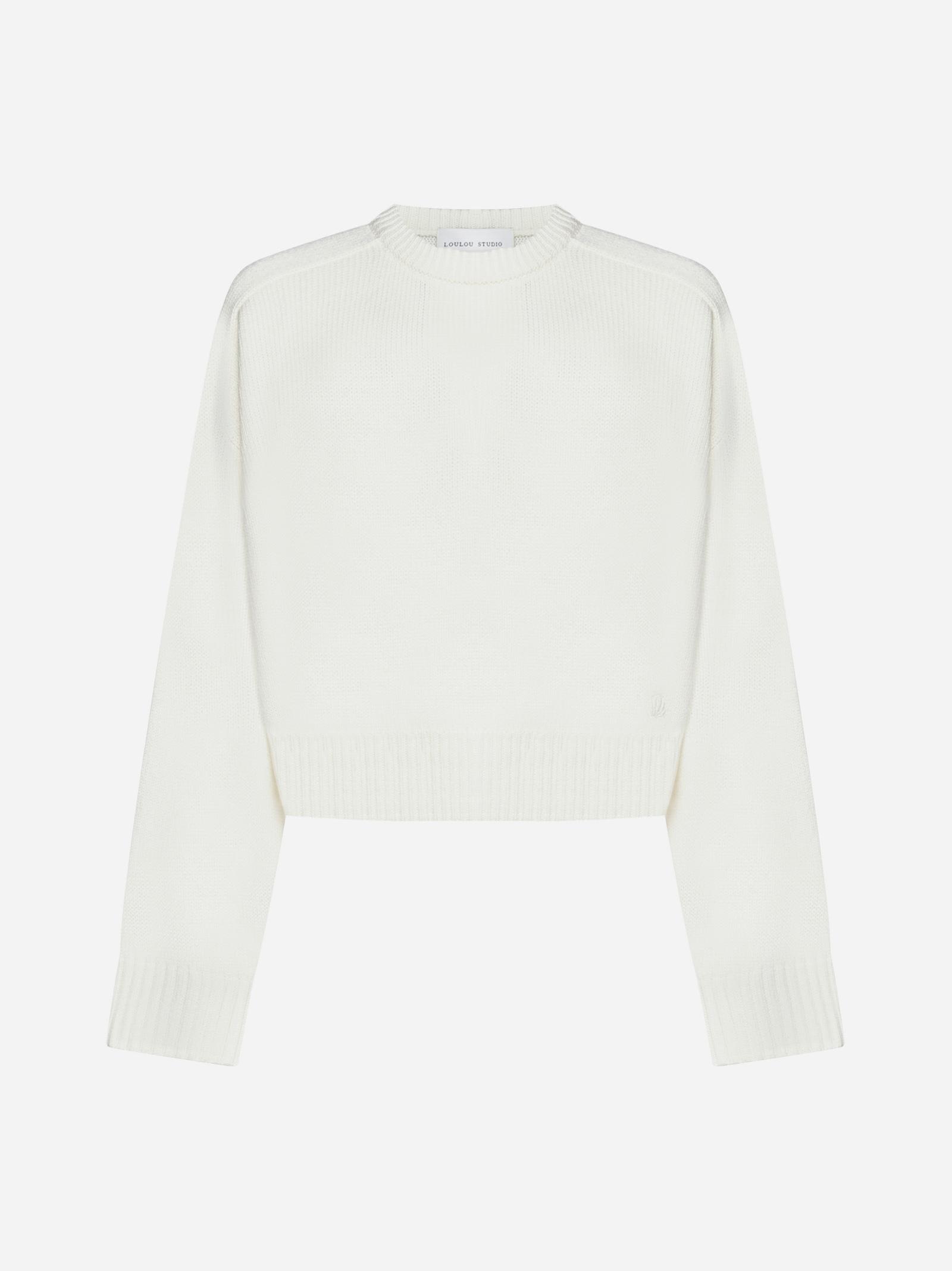 Shop Loulou Studio Bruzzi Wool And Cashmere Sweater In Ivory