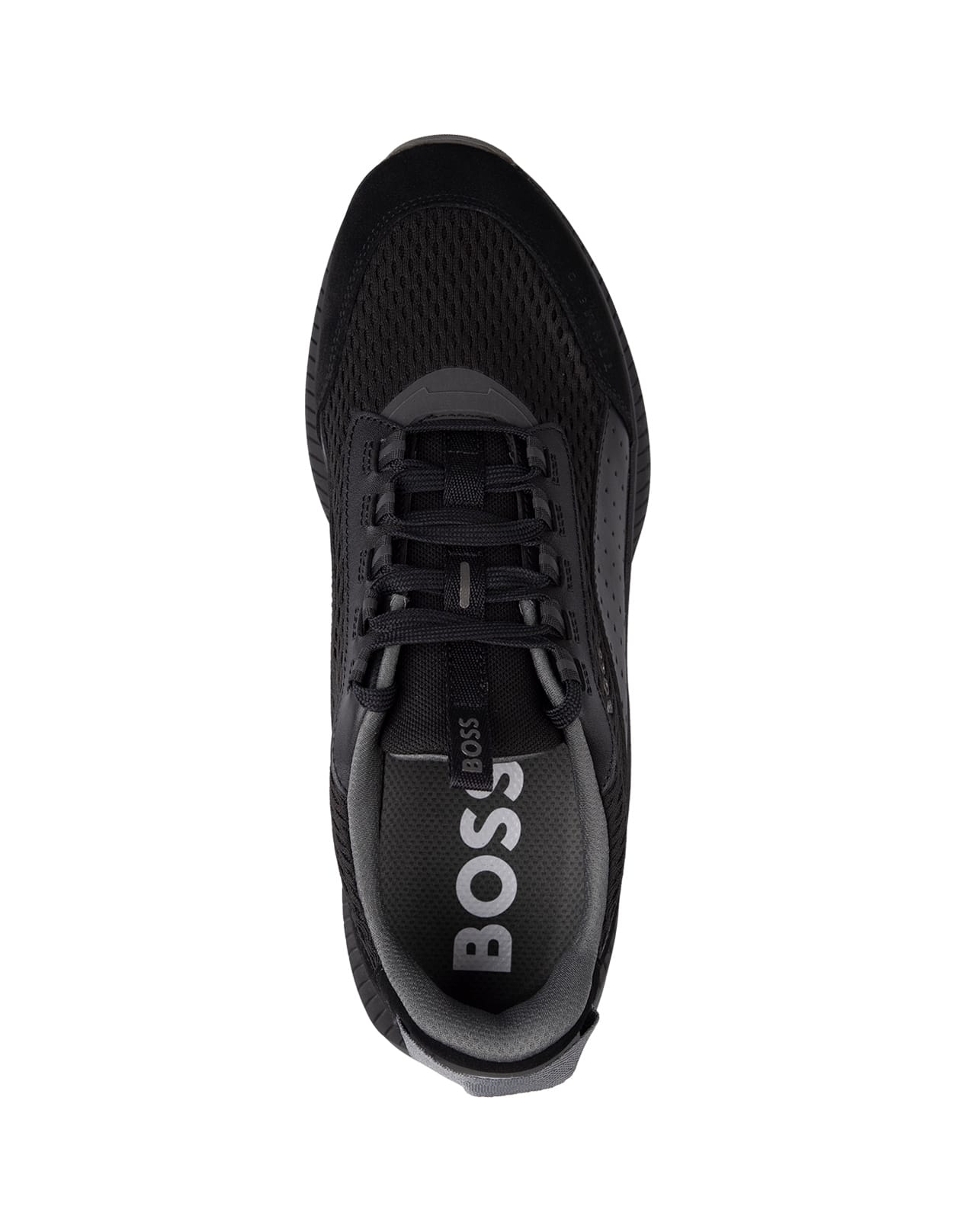 Shop Hugo Boss Black Ttnm Evo Sneakers In Suede And Leather And Mesh With Fishbone Sole