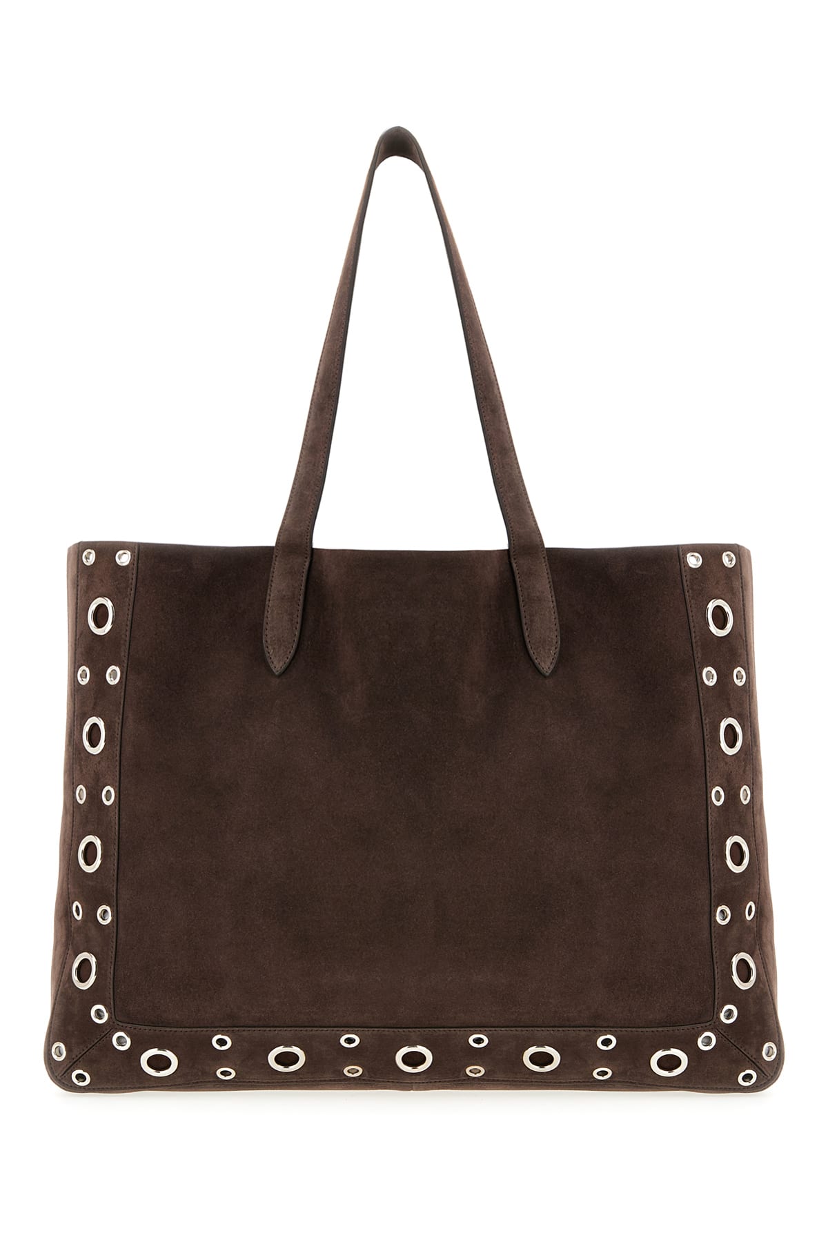 Valentino Brown Suede Shopping Bag In Testa Di Moro