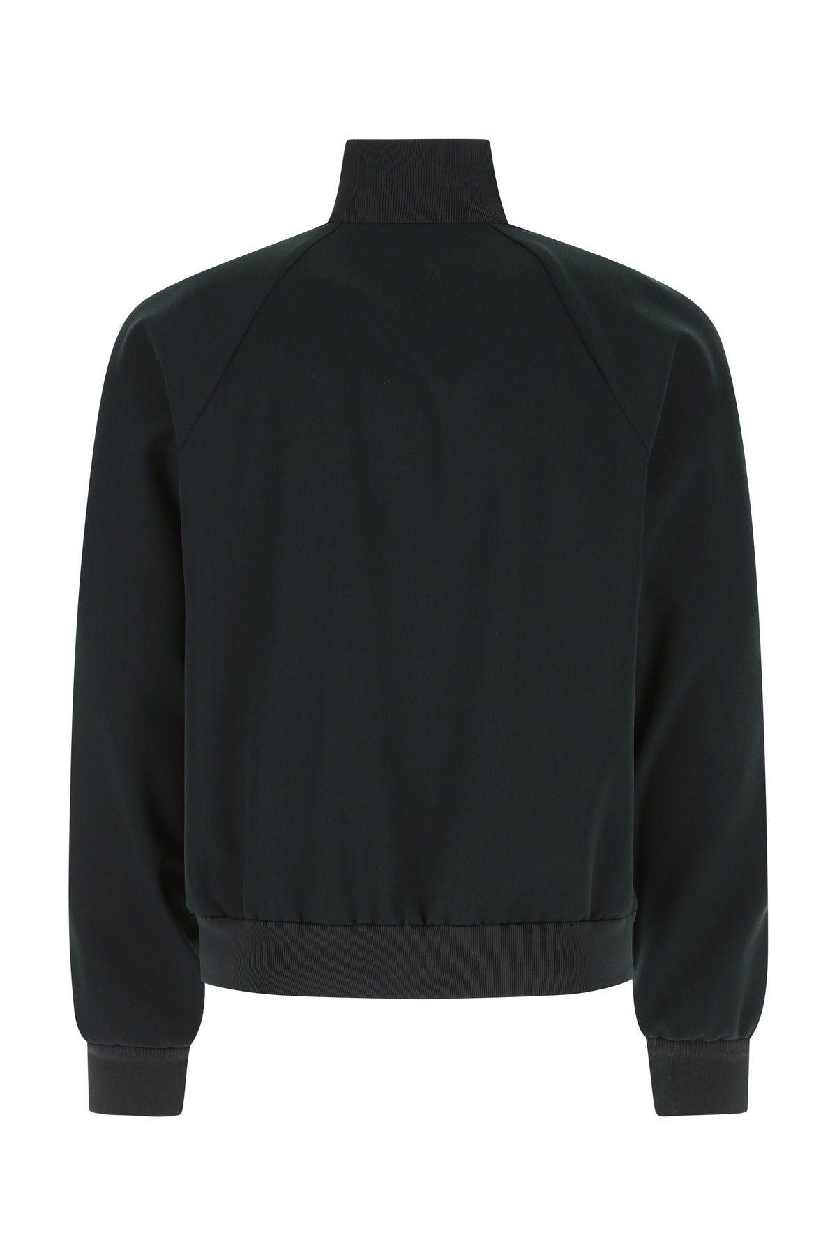 Shop Bottega Veneta Dark Green Stretch Wool Sweatshirt In Blue