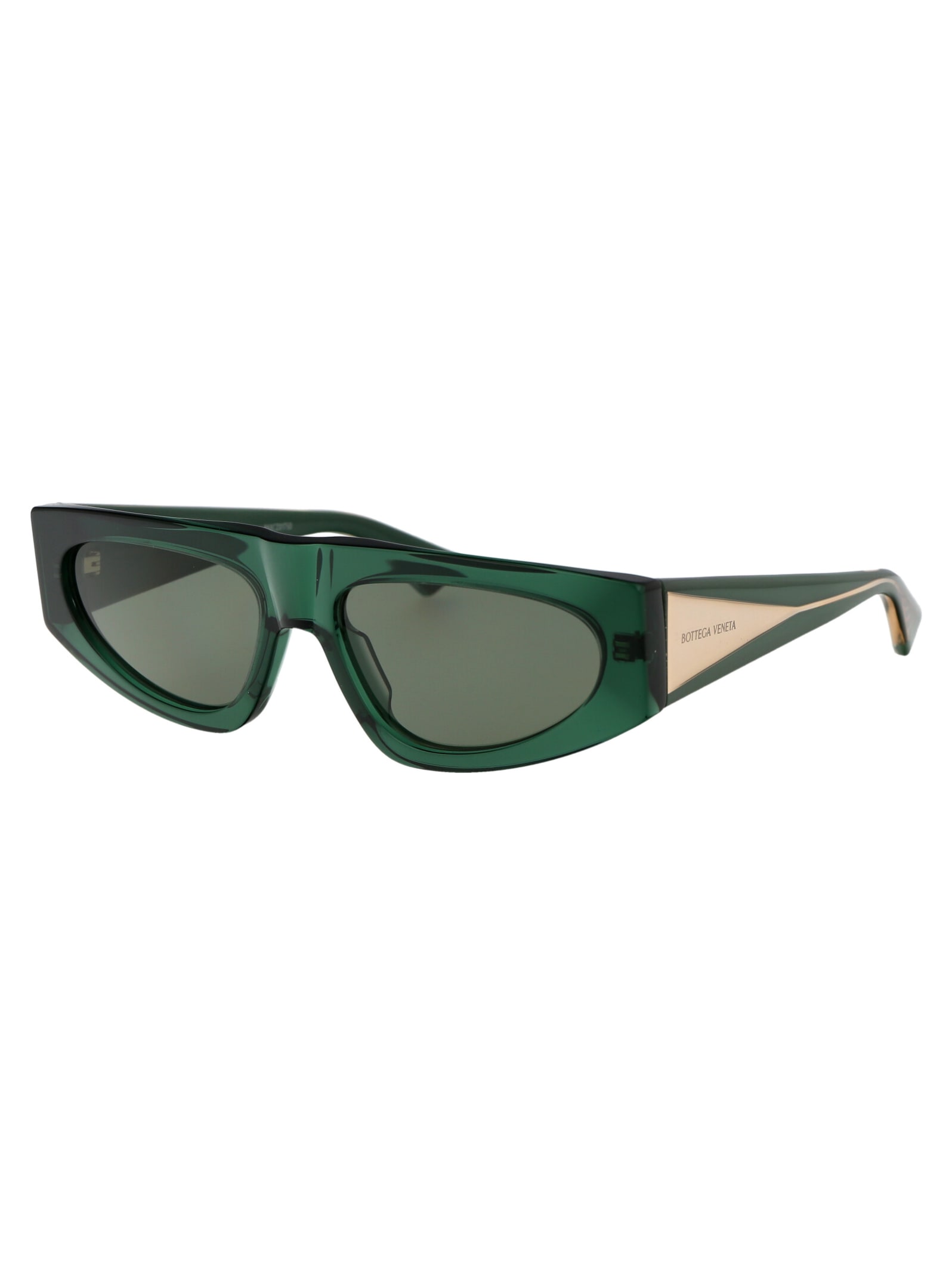 Shop Bottega Veneta Bv1277s Sunglasses In 003 Green Crystal Green