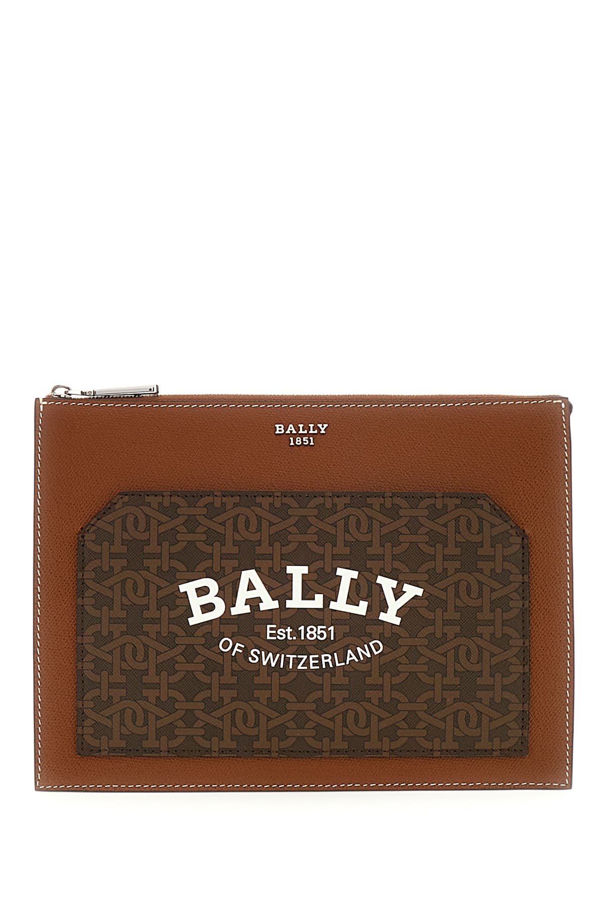 Shop Bally Brown Leather Clutch In I801p