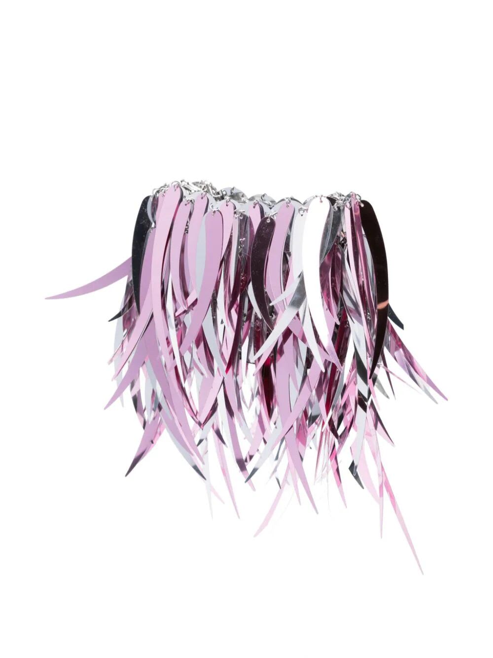 Shop Rabanne Sparkle Nano Shoulder Bag In Silver Pink