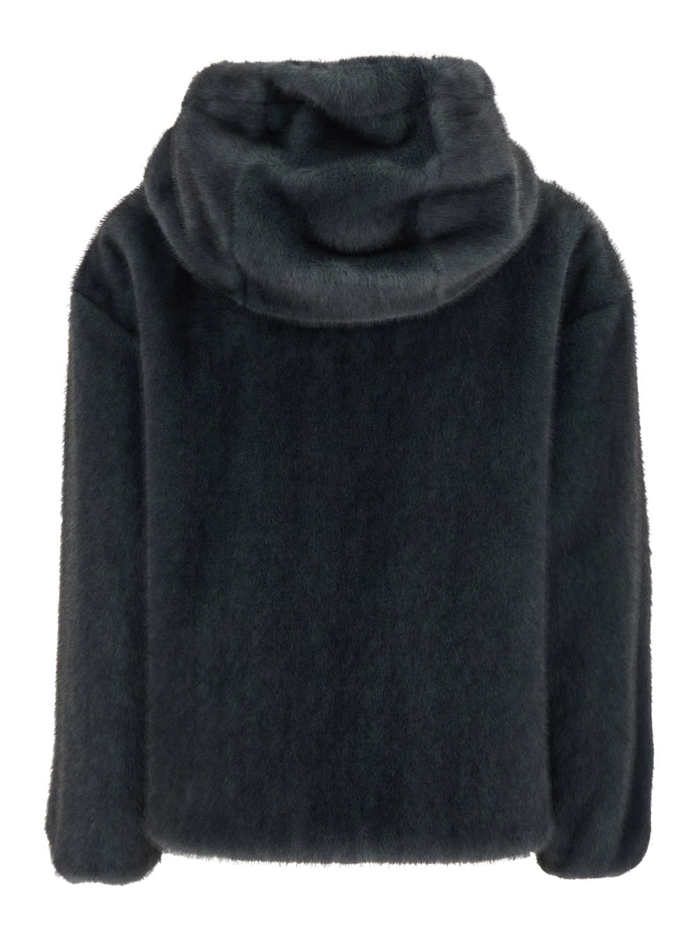 Herno Bomber Style Hooded Jacket With Drawstring Detail In Blue
