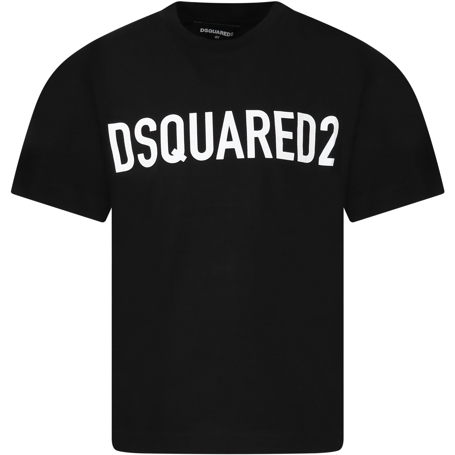 DSQUARED2 BLACK T-SHIRT FOR BOY WITH LOGO