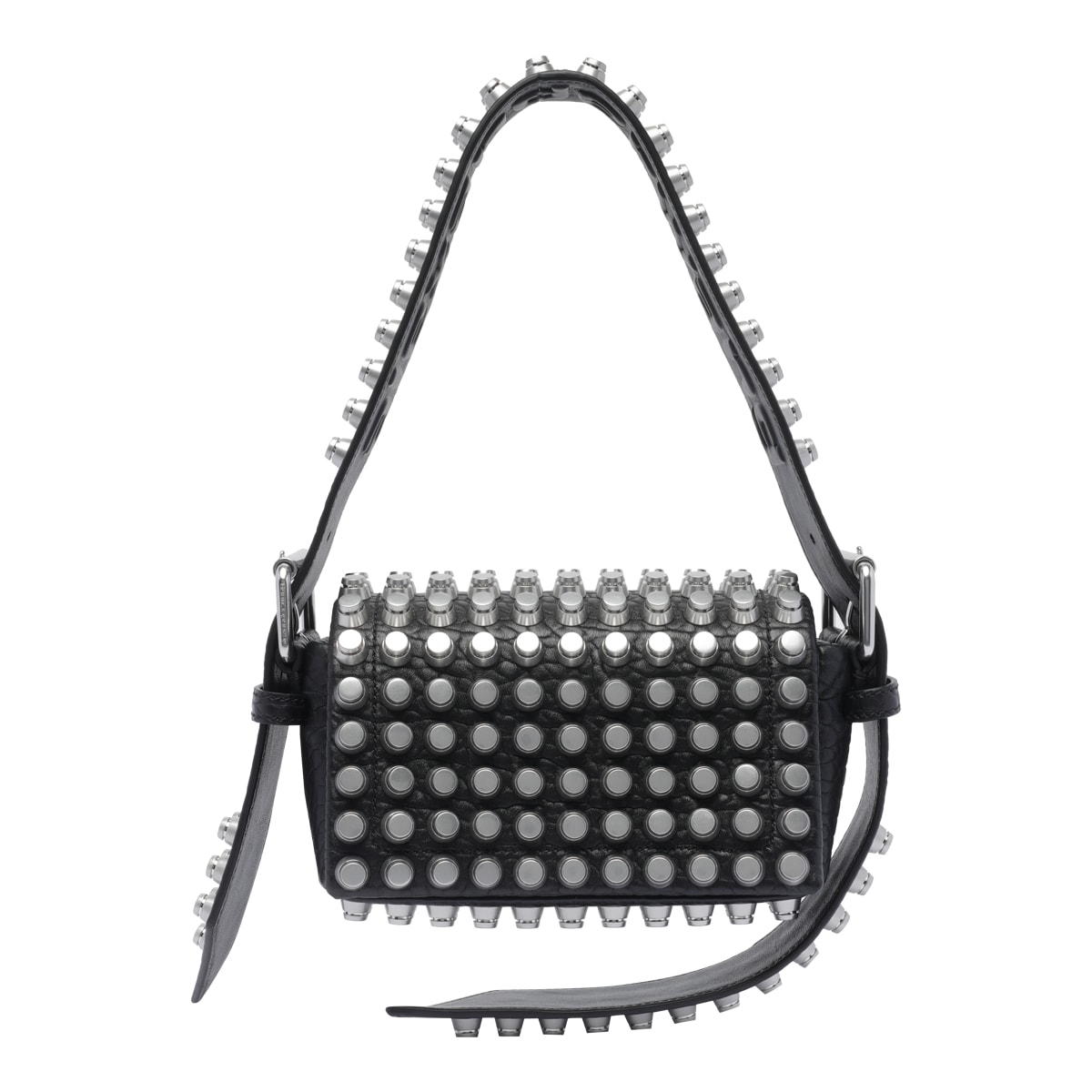 Alexander Wang Small Ricco Studded Leather Shoulder Bag In Black