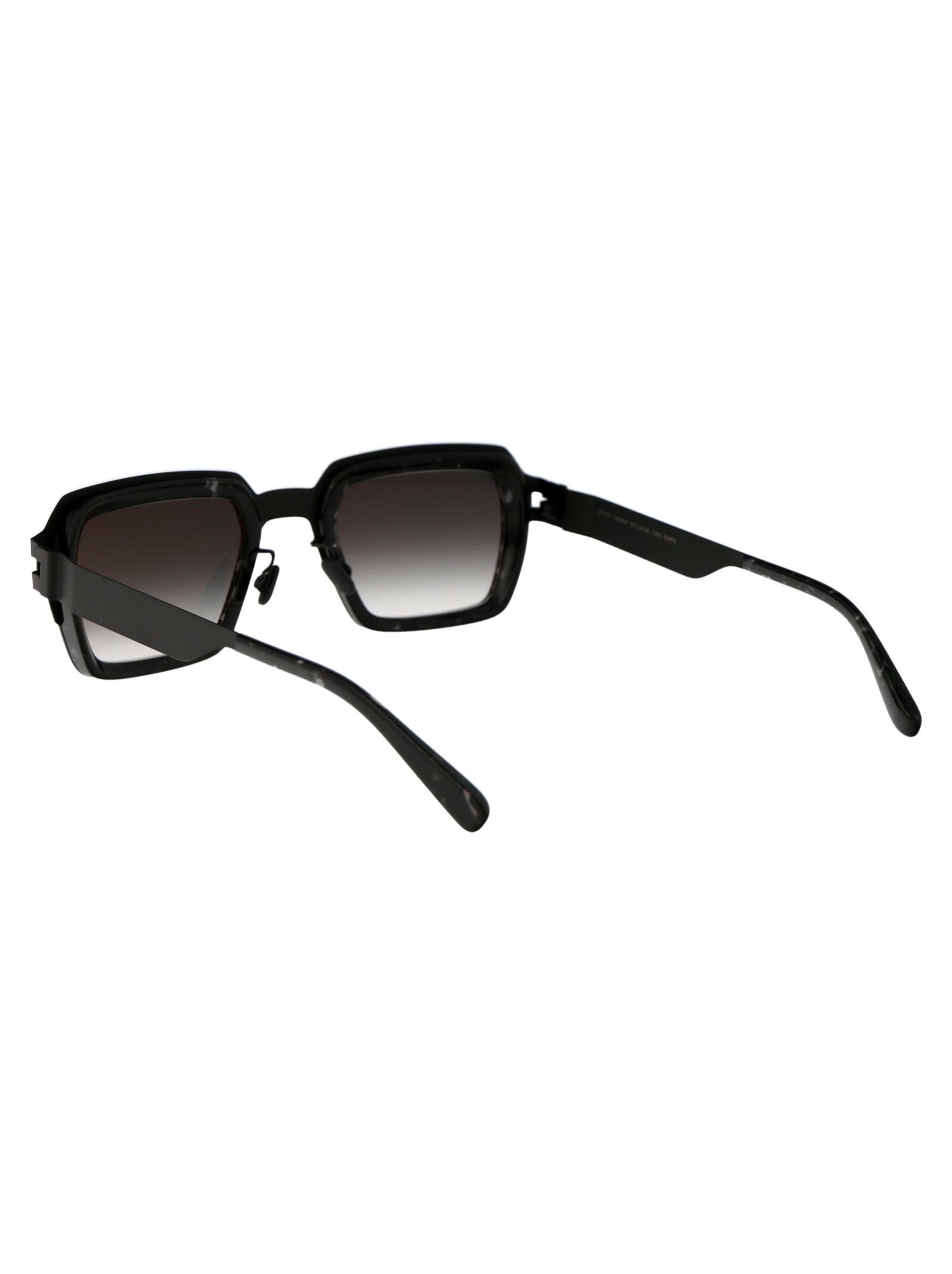 Shop Mykita Lennon Sunglasses In 876 A50 Black/black Havana Raw Black Gradient