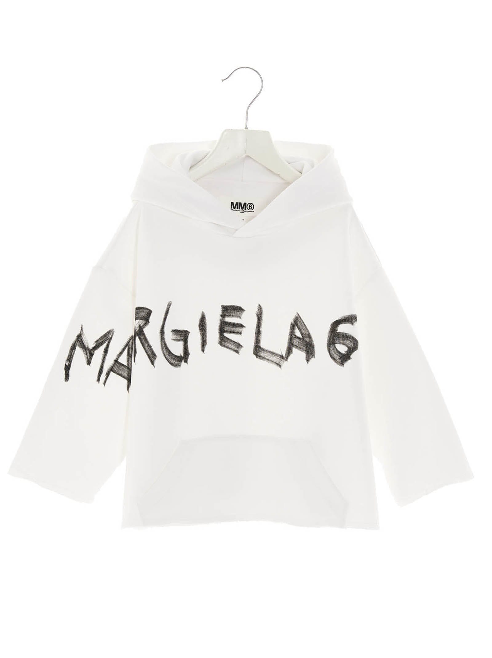 Shop Mm6 Maison Margiela Logo Print Hoodie In M6100