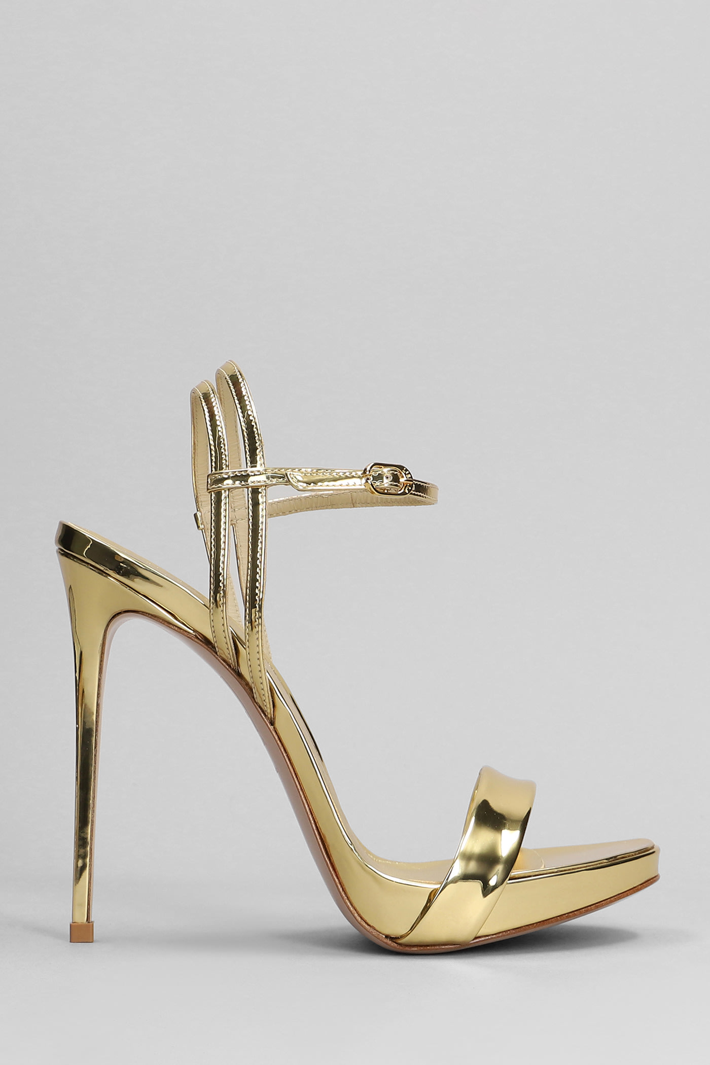 Shop Le Silla Gwen Sandals In Gold Leather