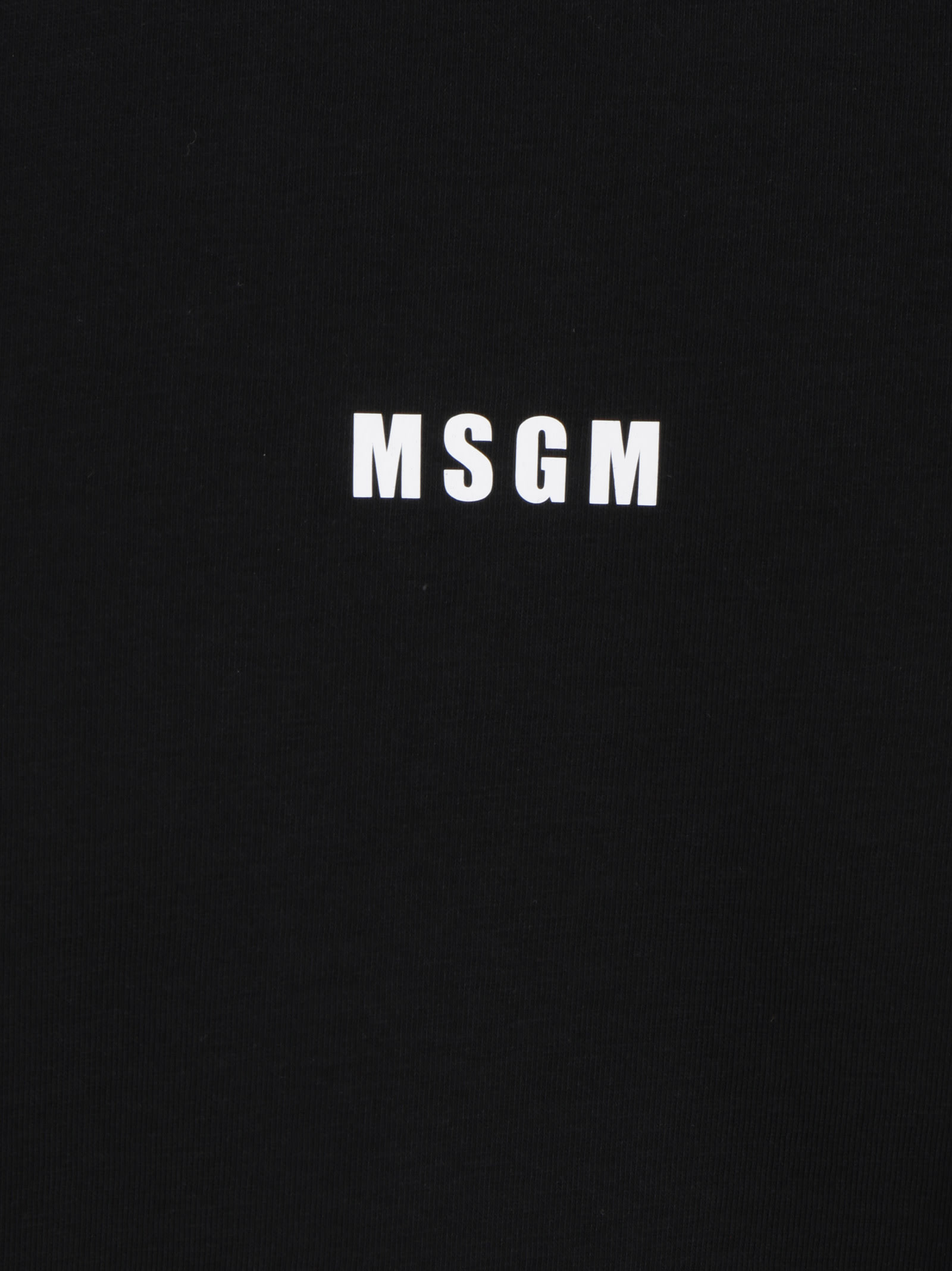 Shop Msgm Logo Detail Round Neck T-shirt In Black