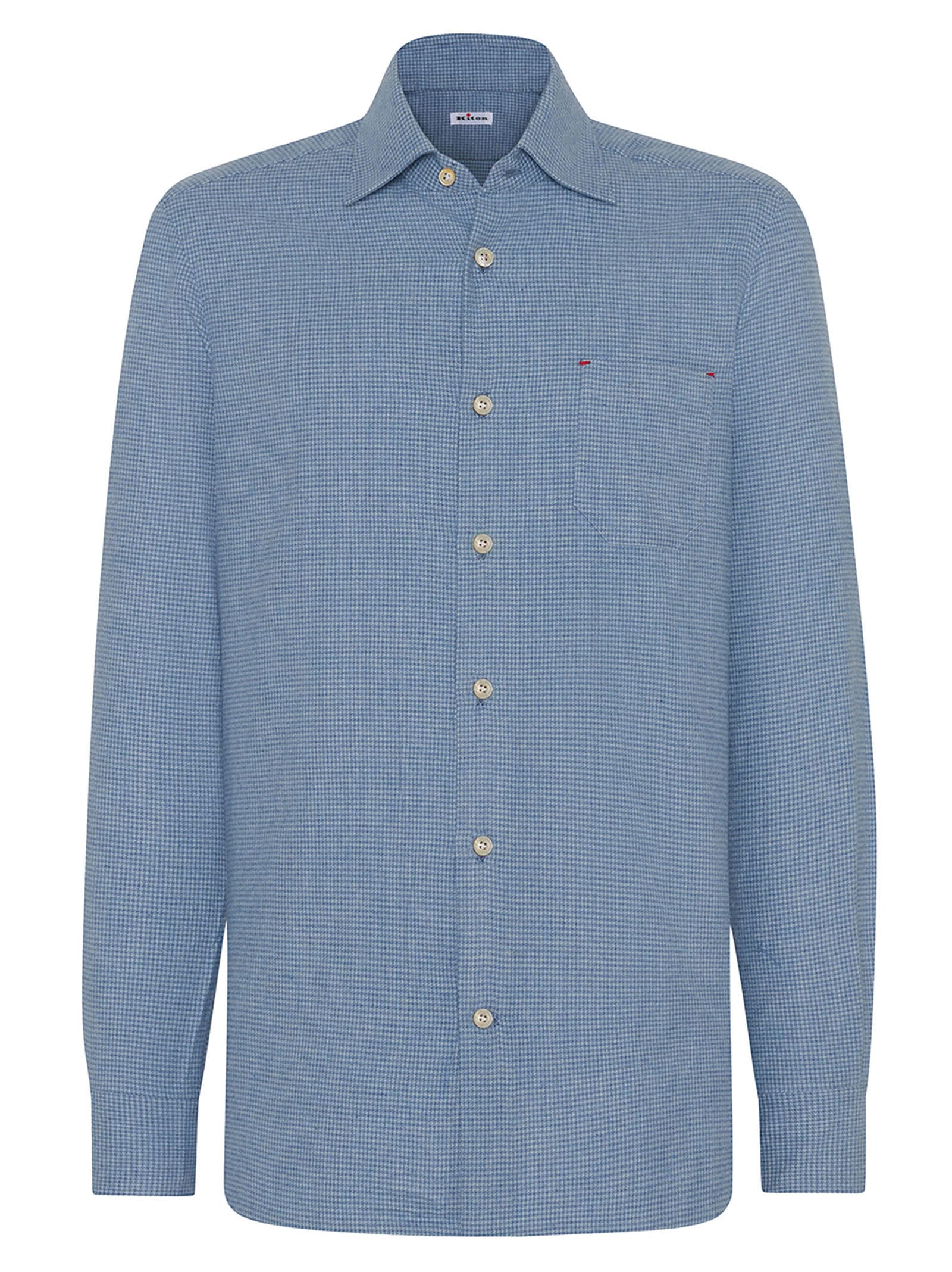 Shop Kiton Nerano - Shirt Cotton In Azure