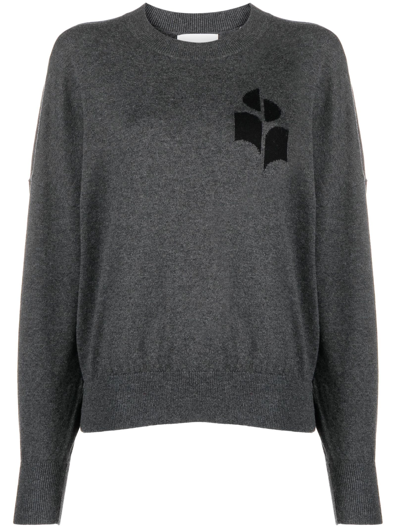 Shop Marant Etoile Grey Organic Cotton Blend Jumper