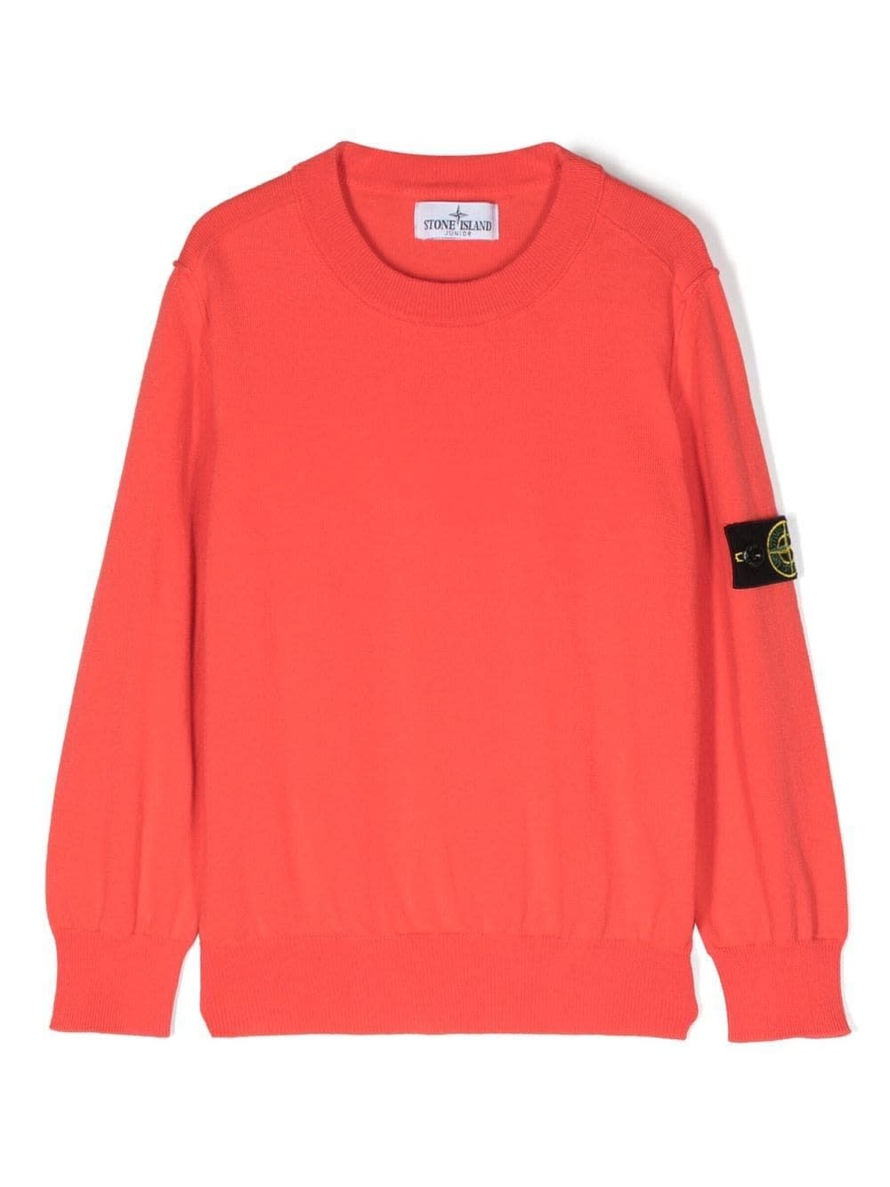 STONE ISLAND JUNIOR CORAL SHAVED COTTON SWEATER