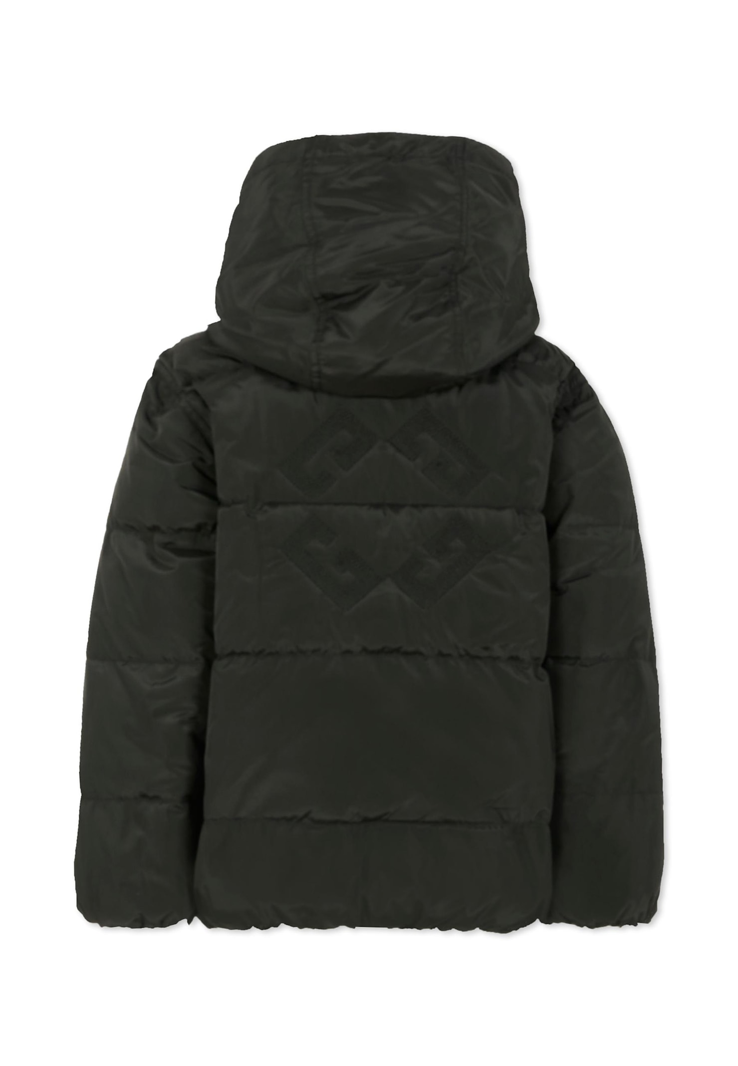 Givenchy Black Down Jacket For Kids With 4g Motif In Black