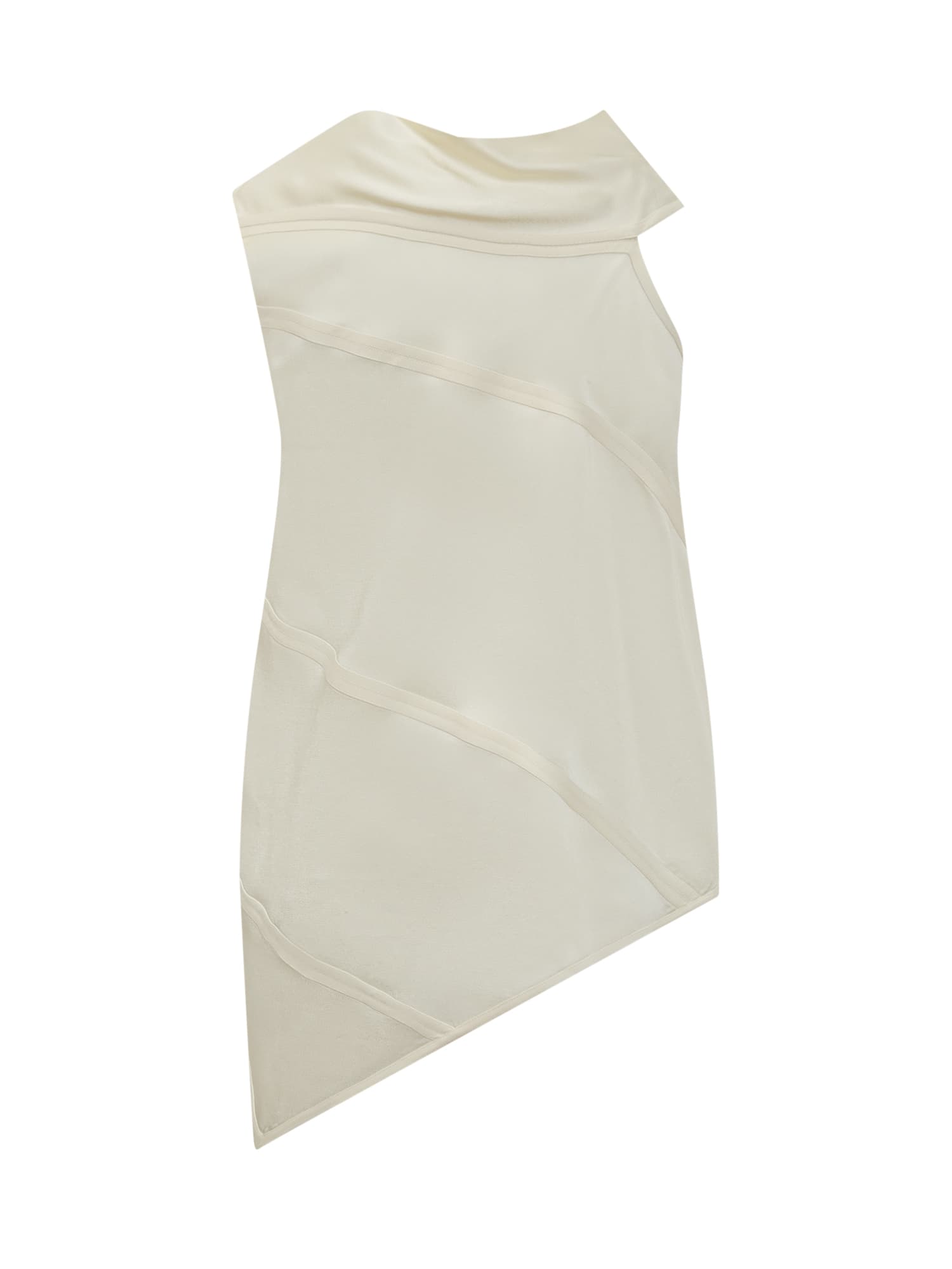 Jil Sander Asymmetric Crepe Satin Top In Cornsilk