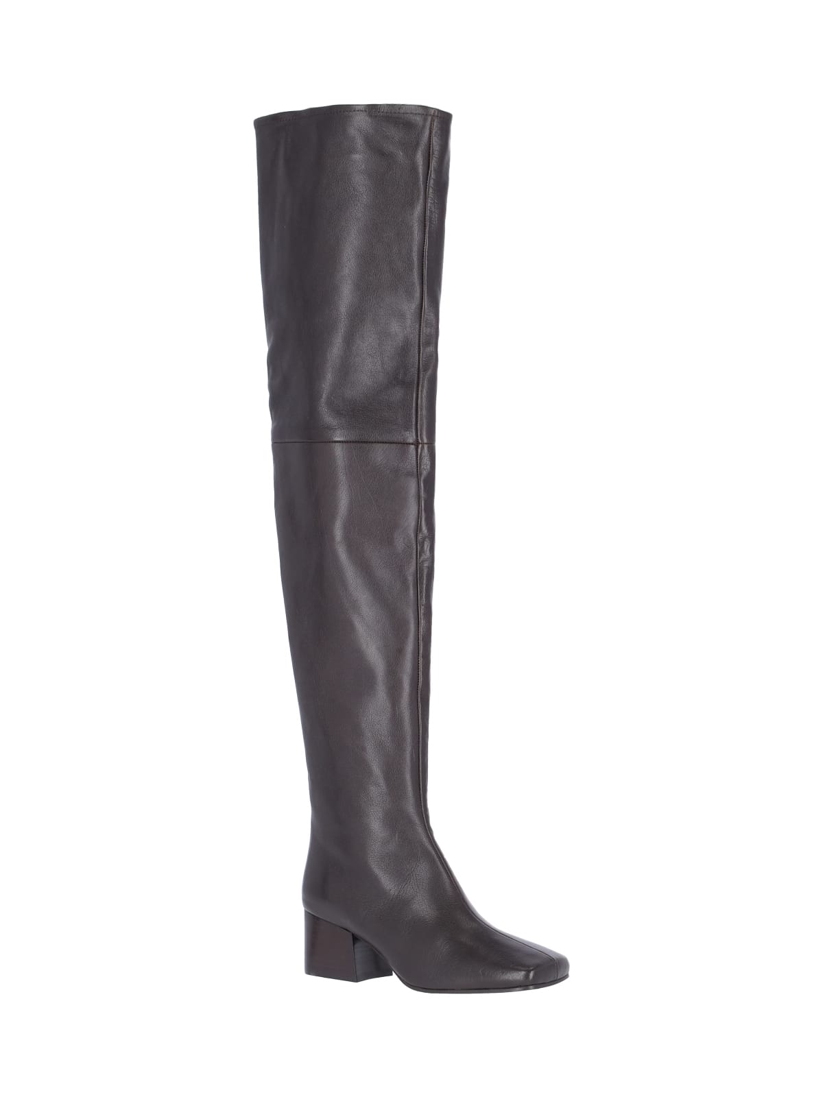 Shop Lemaire High Boots In Brown