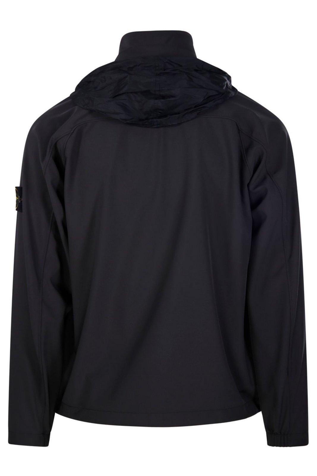 Stone Island High-neck Zipped Jacket In Antracite