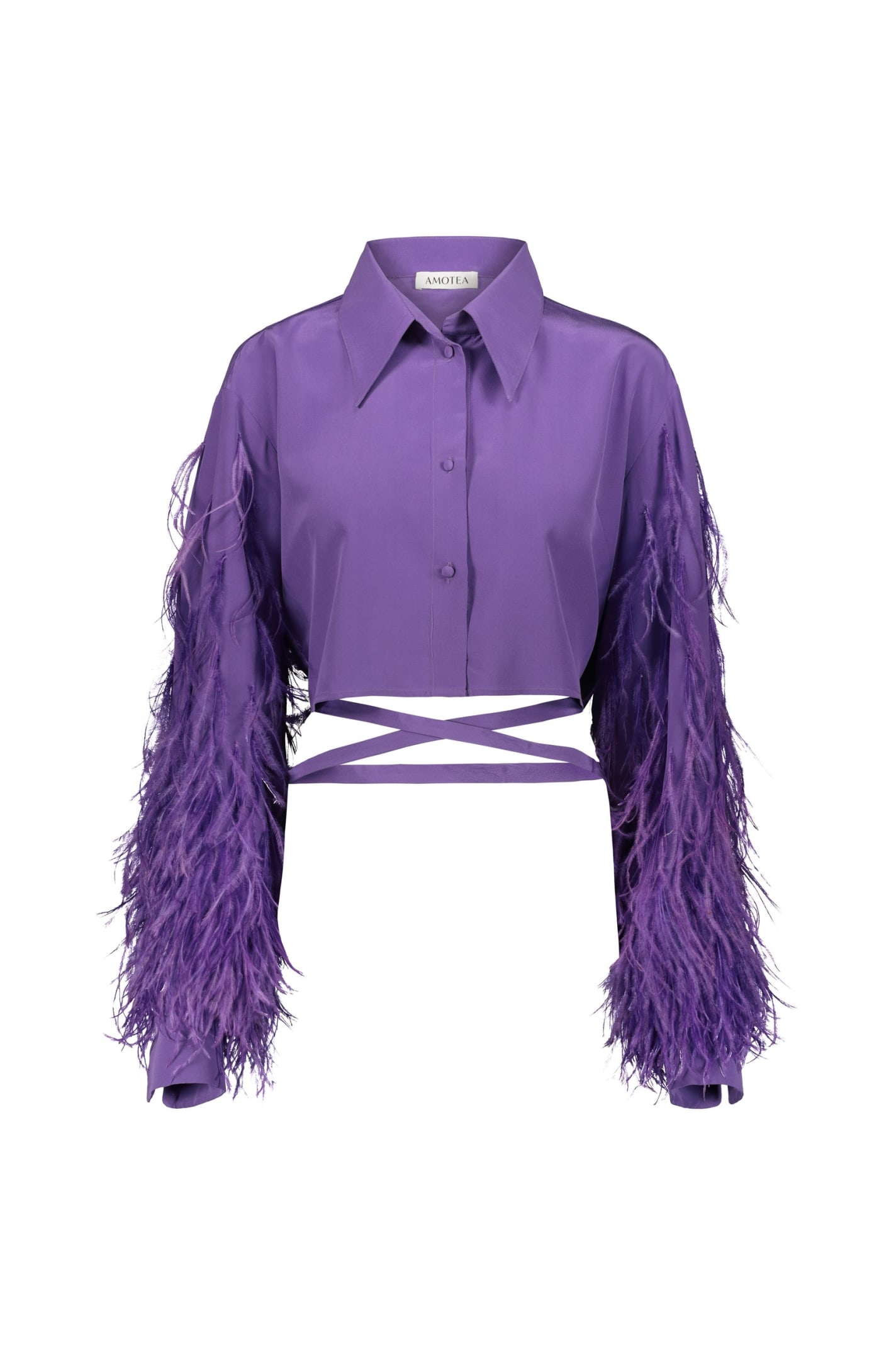 Marta In Purple Silk & Plumes