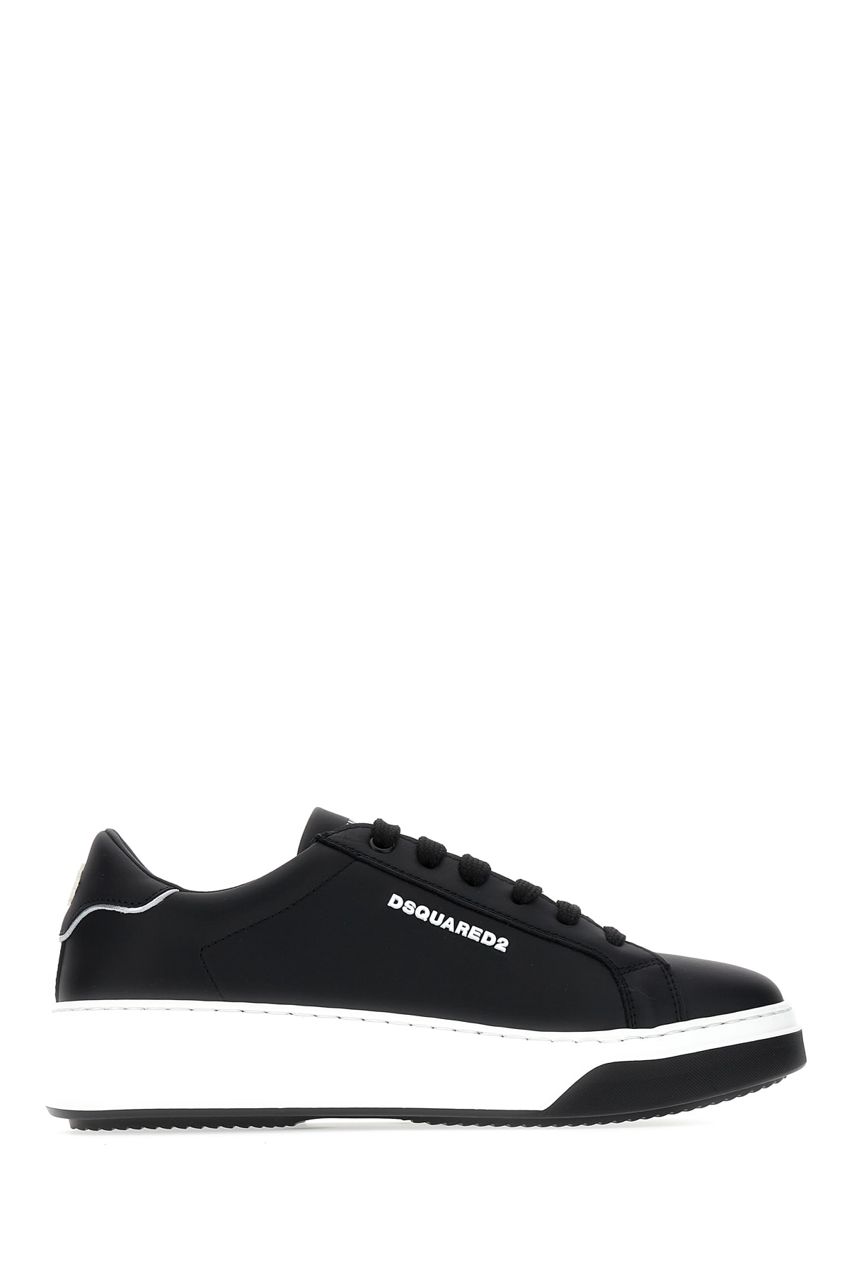 Shop Dsquared2 Black Leather Bumper Sneakers In M436