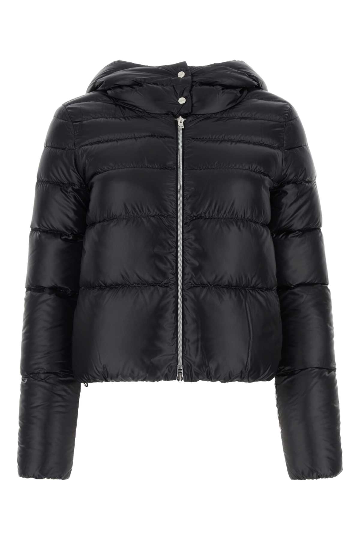 Herno Black Hooded Down Jacket In Nylon Woman In Black
