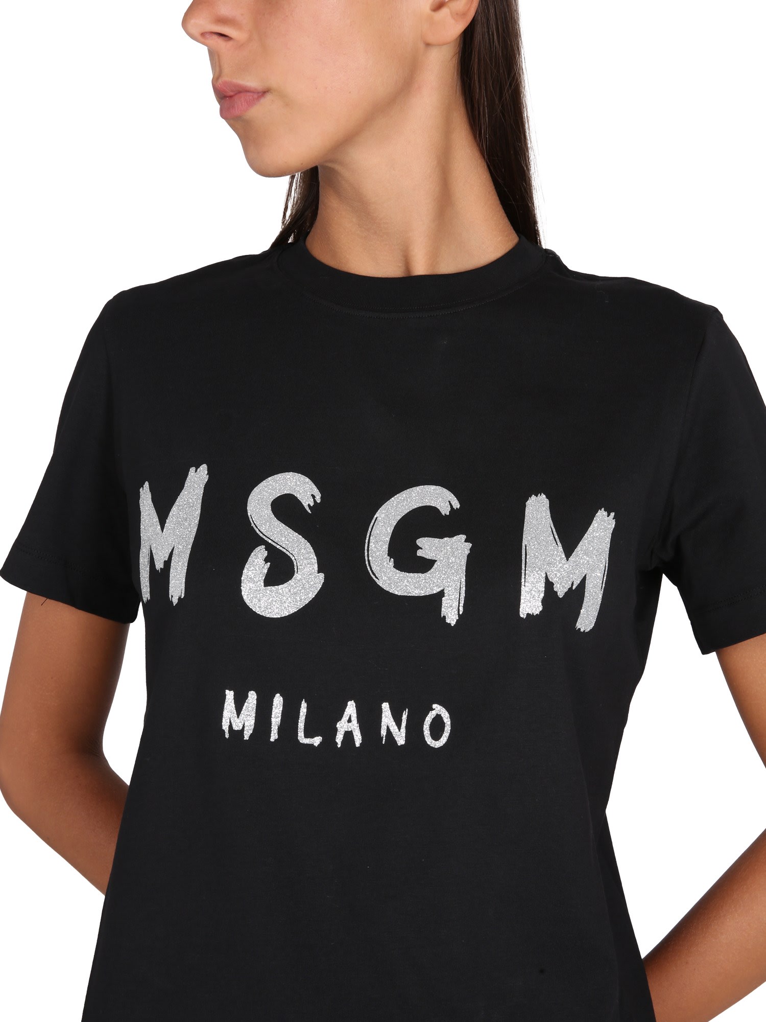 Shop Msgm T-shirt With Logo In C