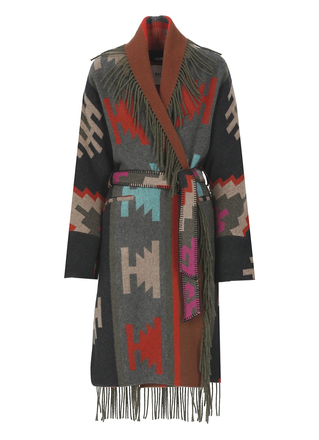 Shop Bazar Deluxe Wool Coat In Multicolour
