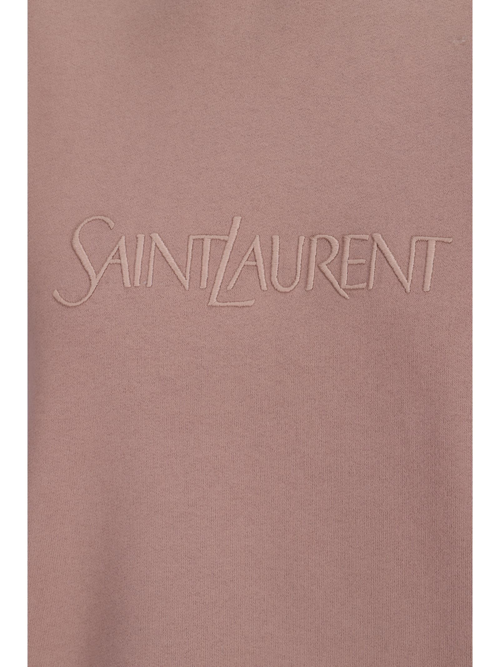 Shop Saint Laurent Sweat Large Molleton Doux Gots In Nude Rose