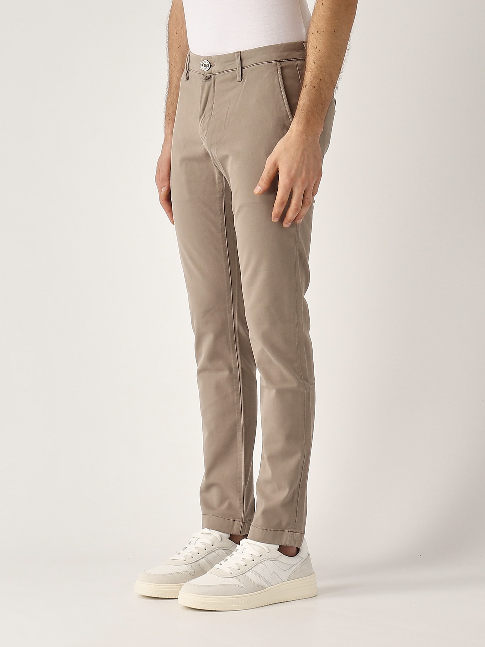 Jacob Cohen Ben Slim-fit Gabardina Stretch Trousers In Brown