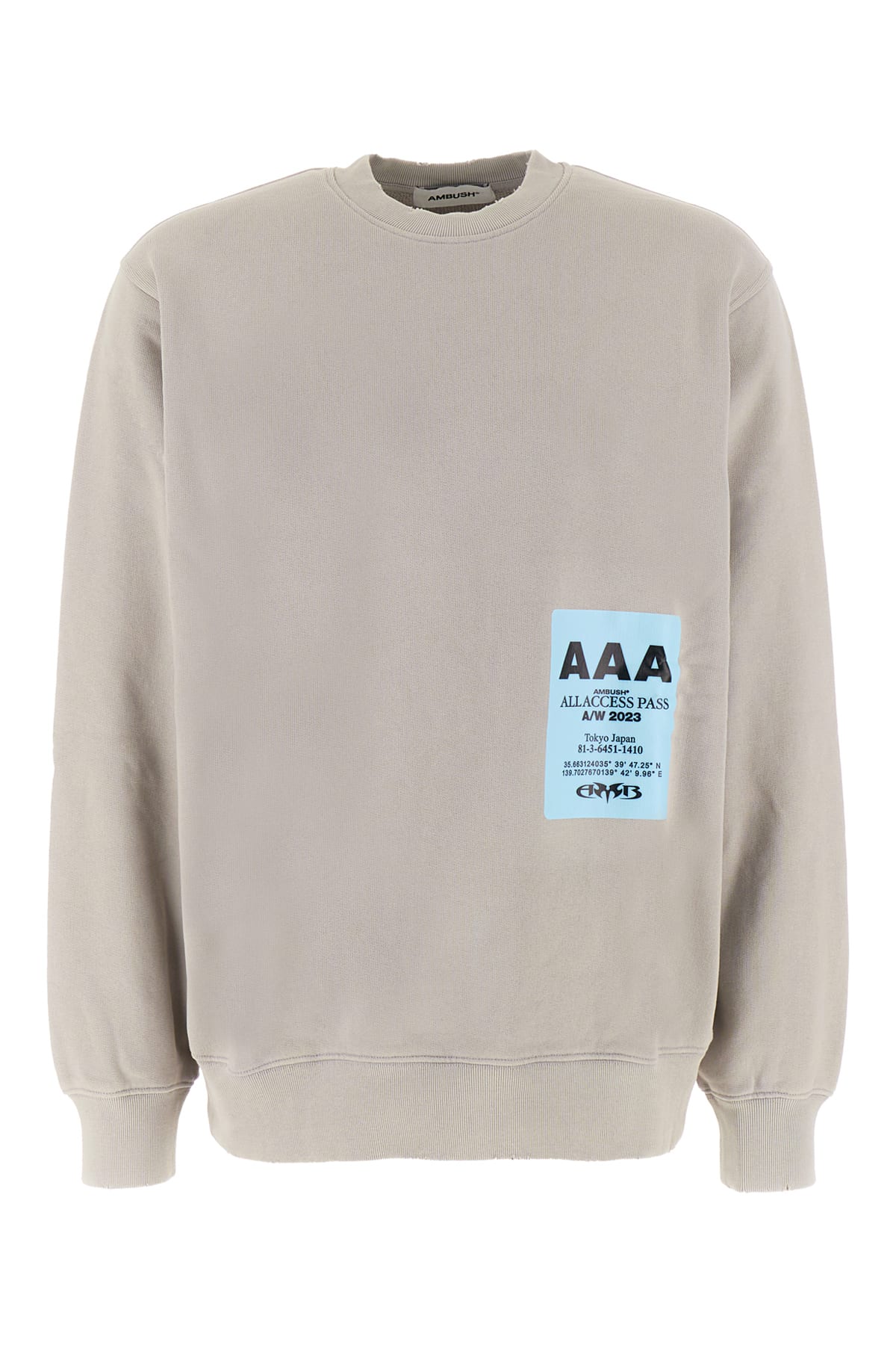 AMBUSH LIGHT GREY COTTON SWEATSHIRT 