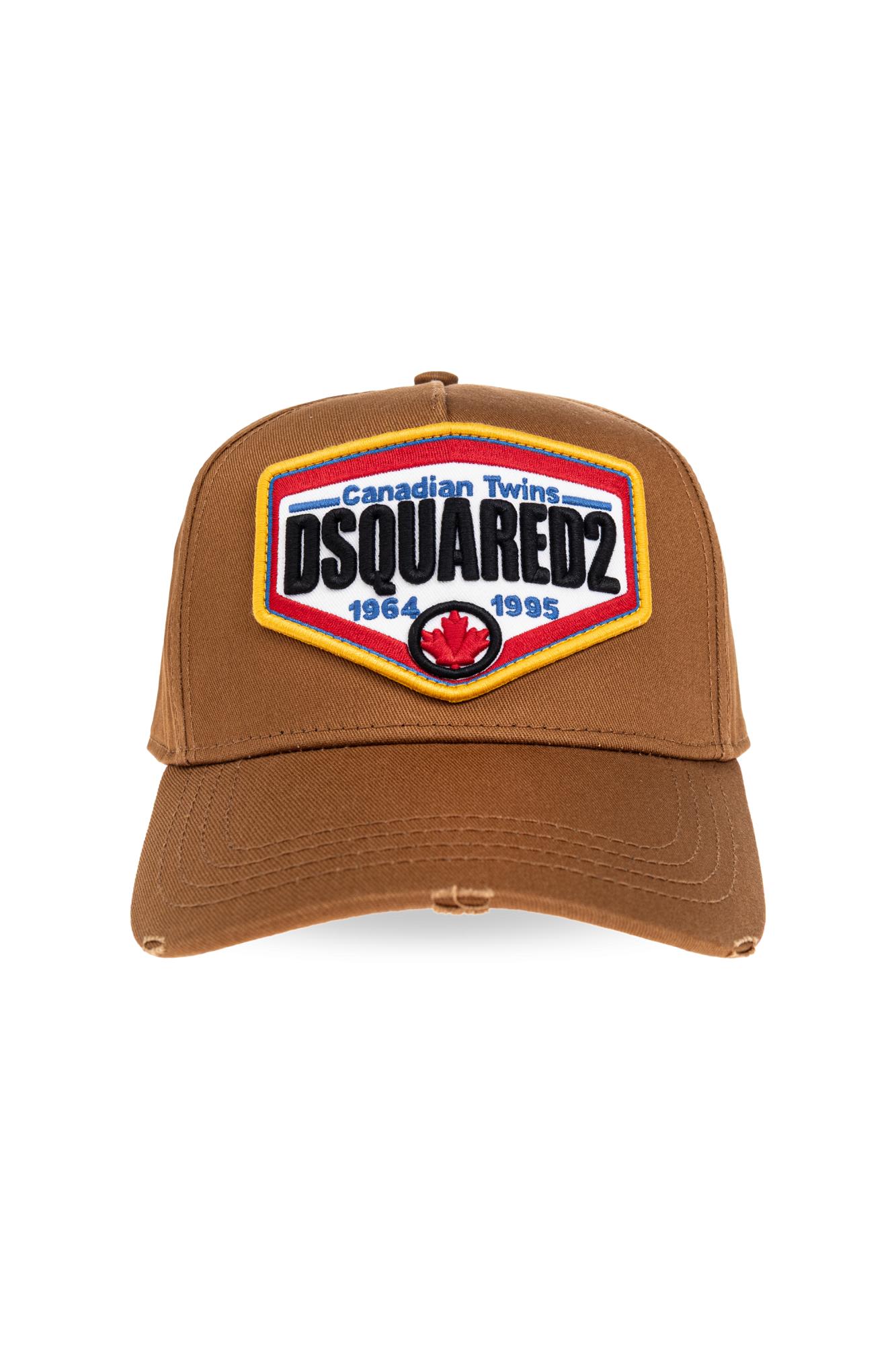 Dsquared2 Cotton Baseball Cap In Brown