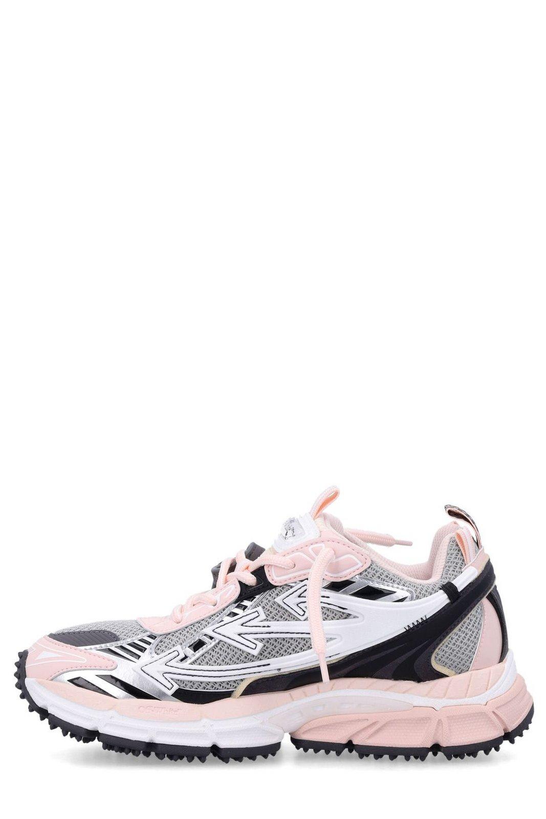 Shop Off-white Be Right Back Lace-up Sneakers In Grey/pink