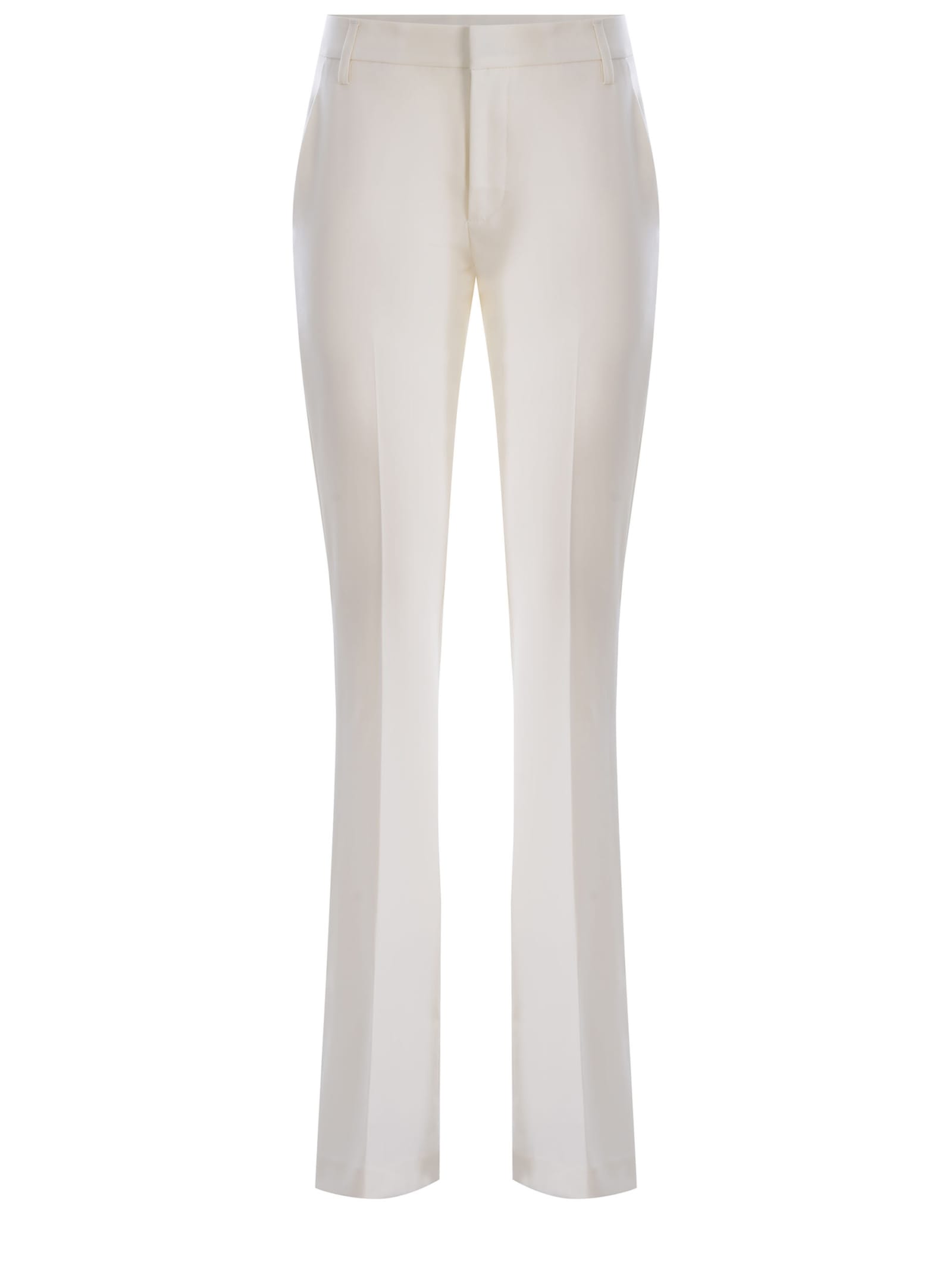 Shop Dondup Trousers  Lexi Made Of Cool Wool In White