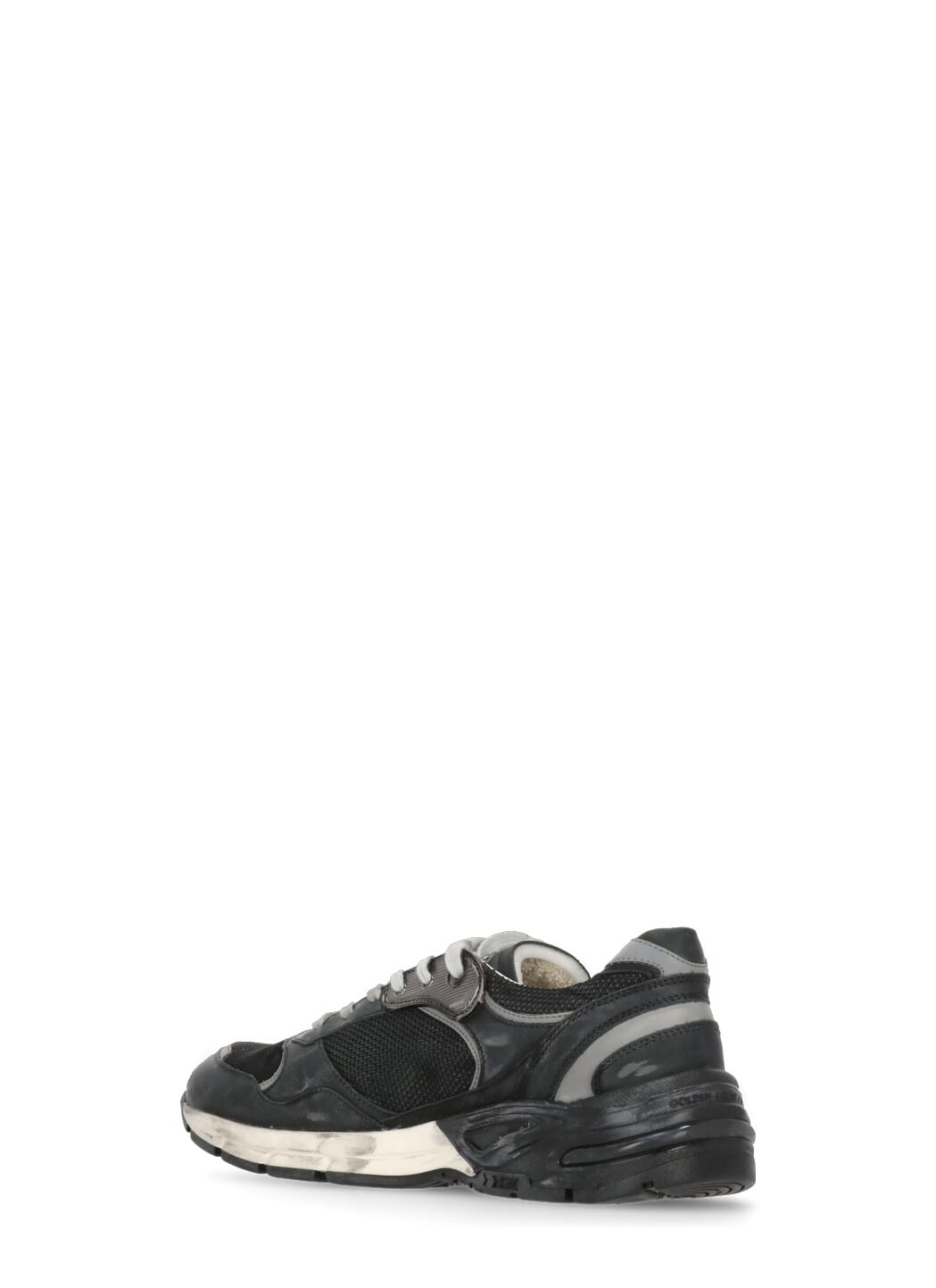 Golden Goose Black Leather And Mesh Running Dad Sneakers In Black