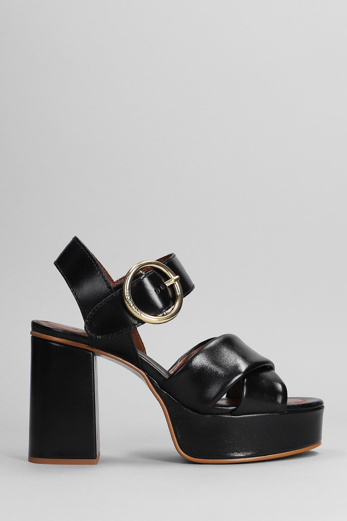 SEE BY CHLOÉ LYNA SANDALS IN BLACK LEATHER