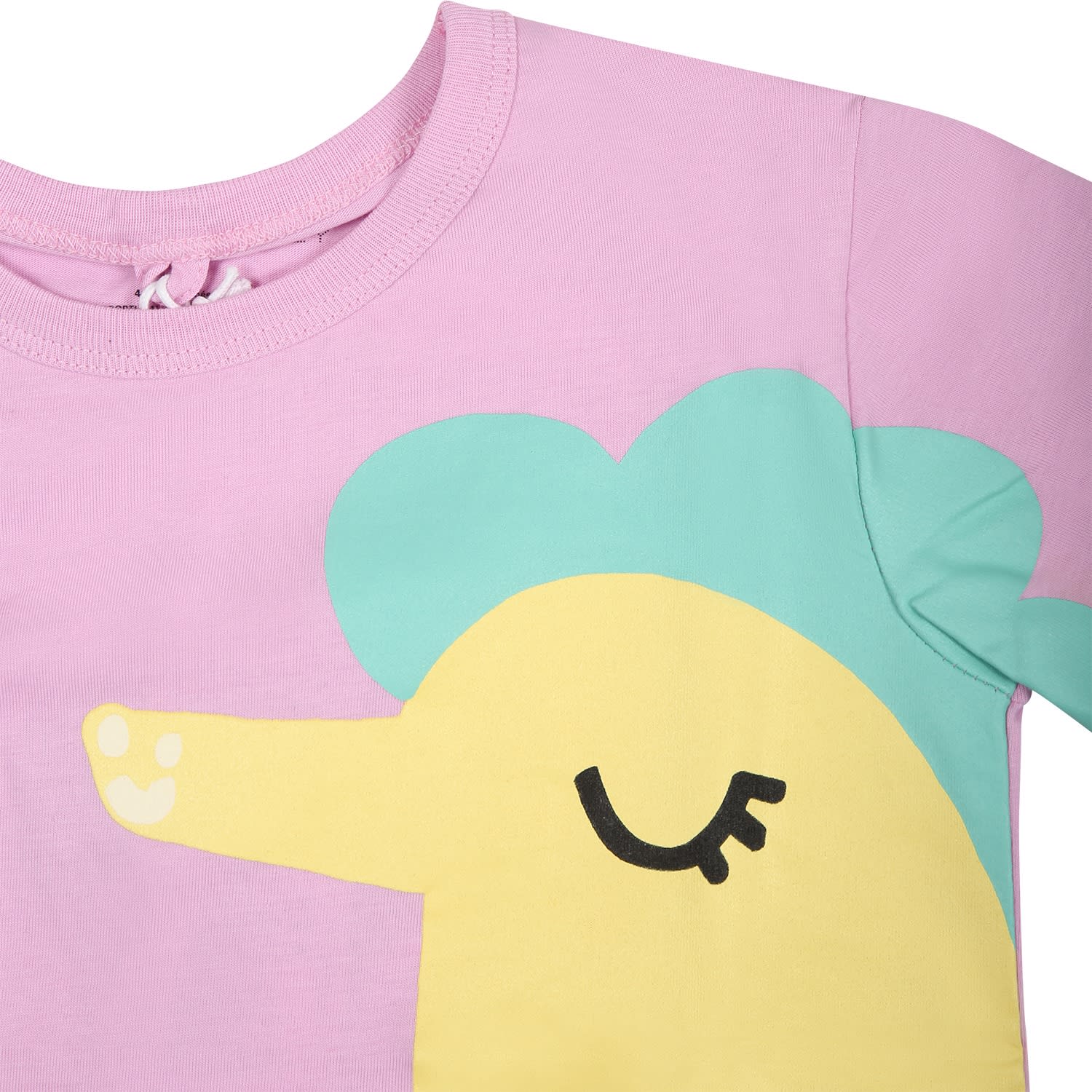 Shop Stella Mccartney Pink T-shirt For Girl With Seahorse