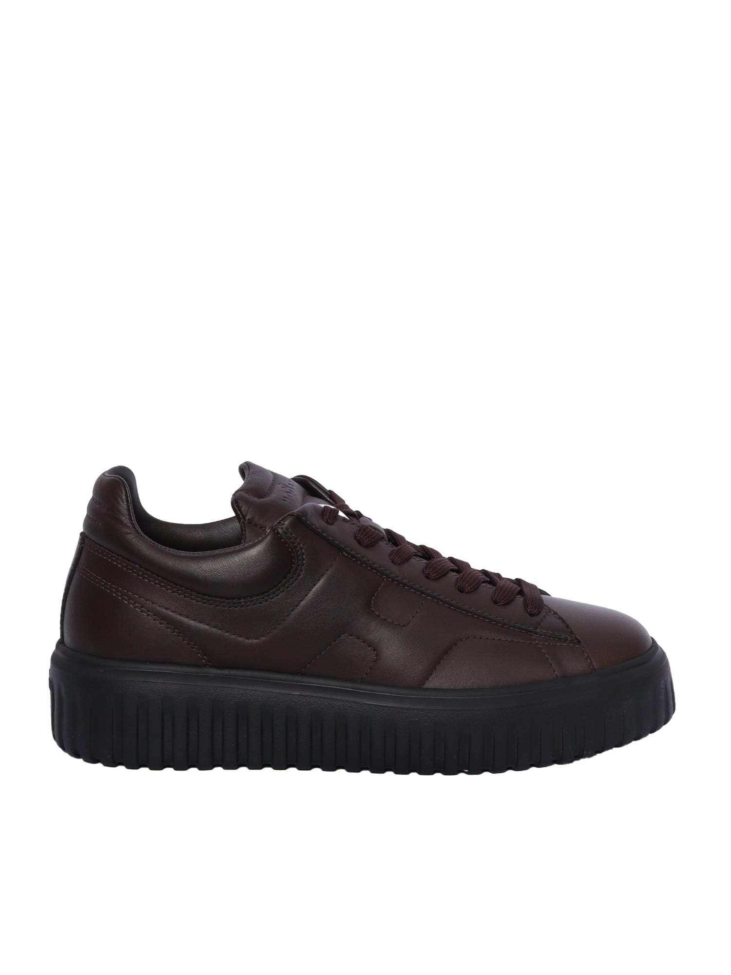 Hogan H-stripes Allacciato H Sneakers In Brown