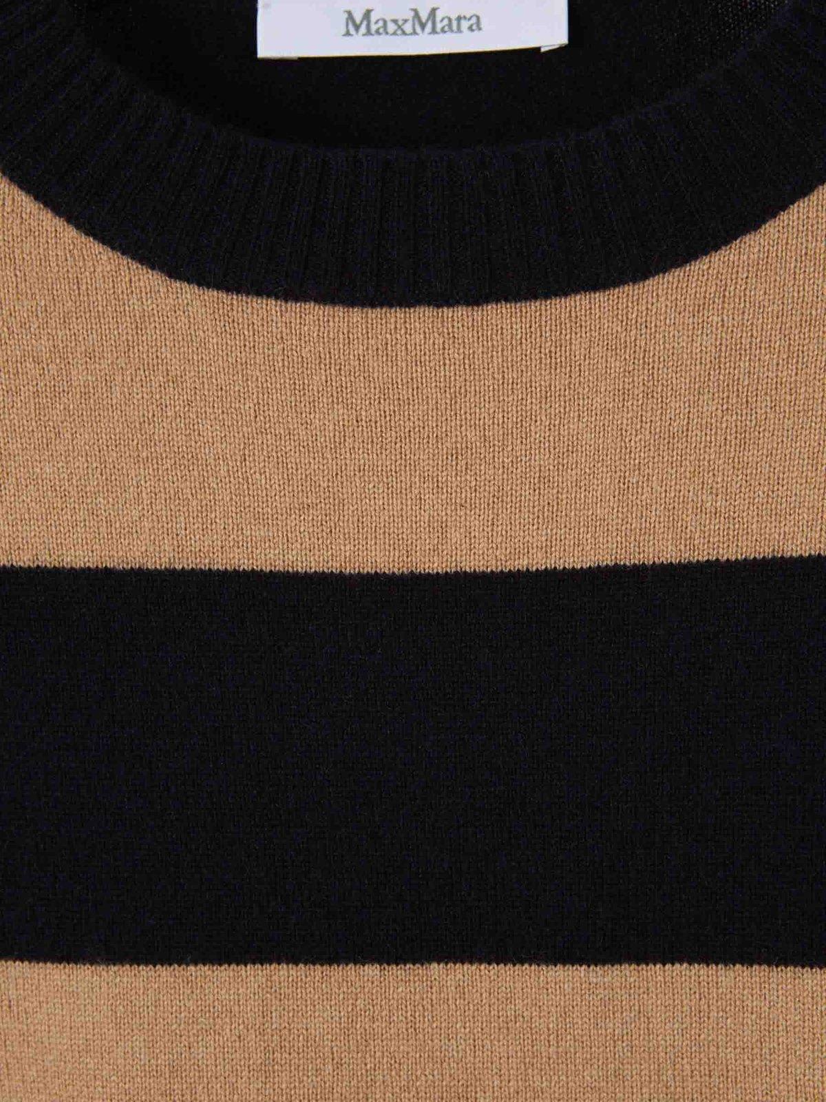 Shop Max Mara Striped Crewneck Sweater In .