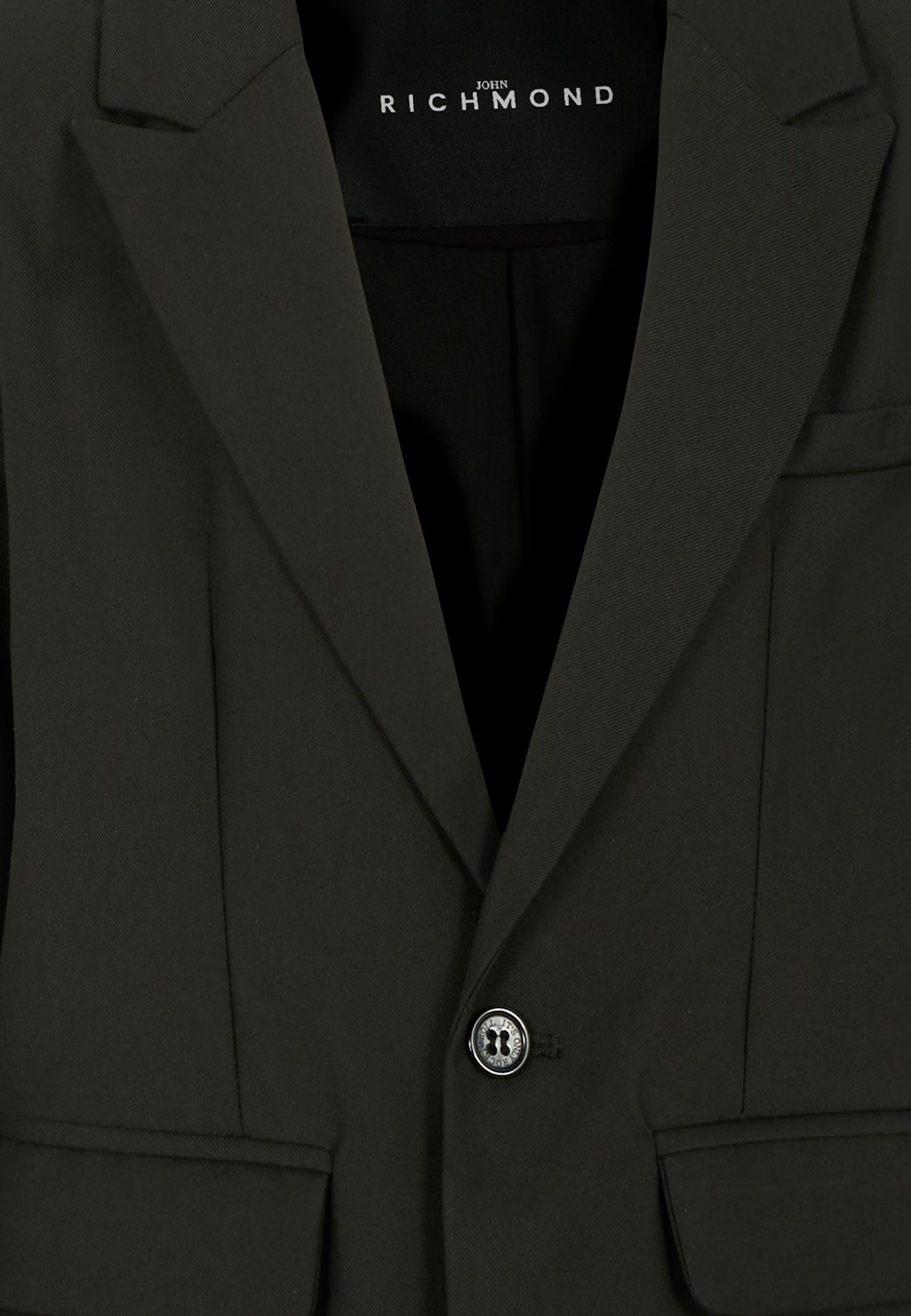 Richmond Black Jacket For Boy With Logo In Green