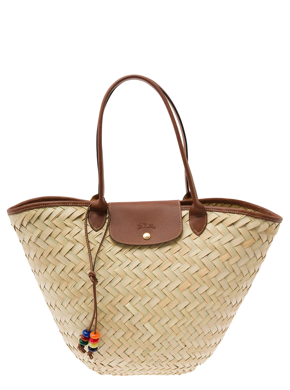 Shop Longchamp Le Pliage Tressee In Brown