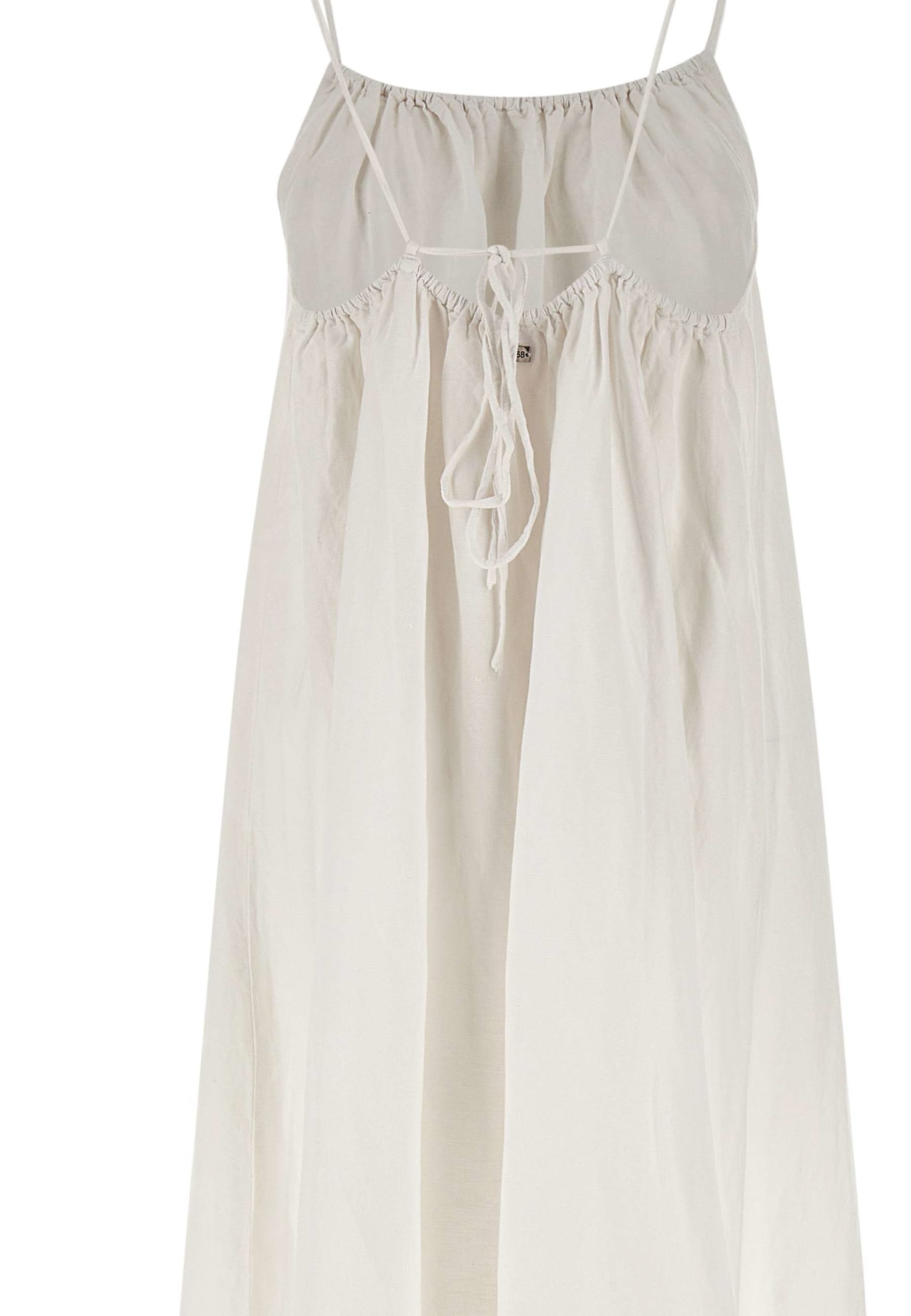 Shop Sun 68 Tank Linen And Viscose Dress In White