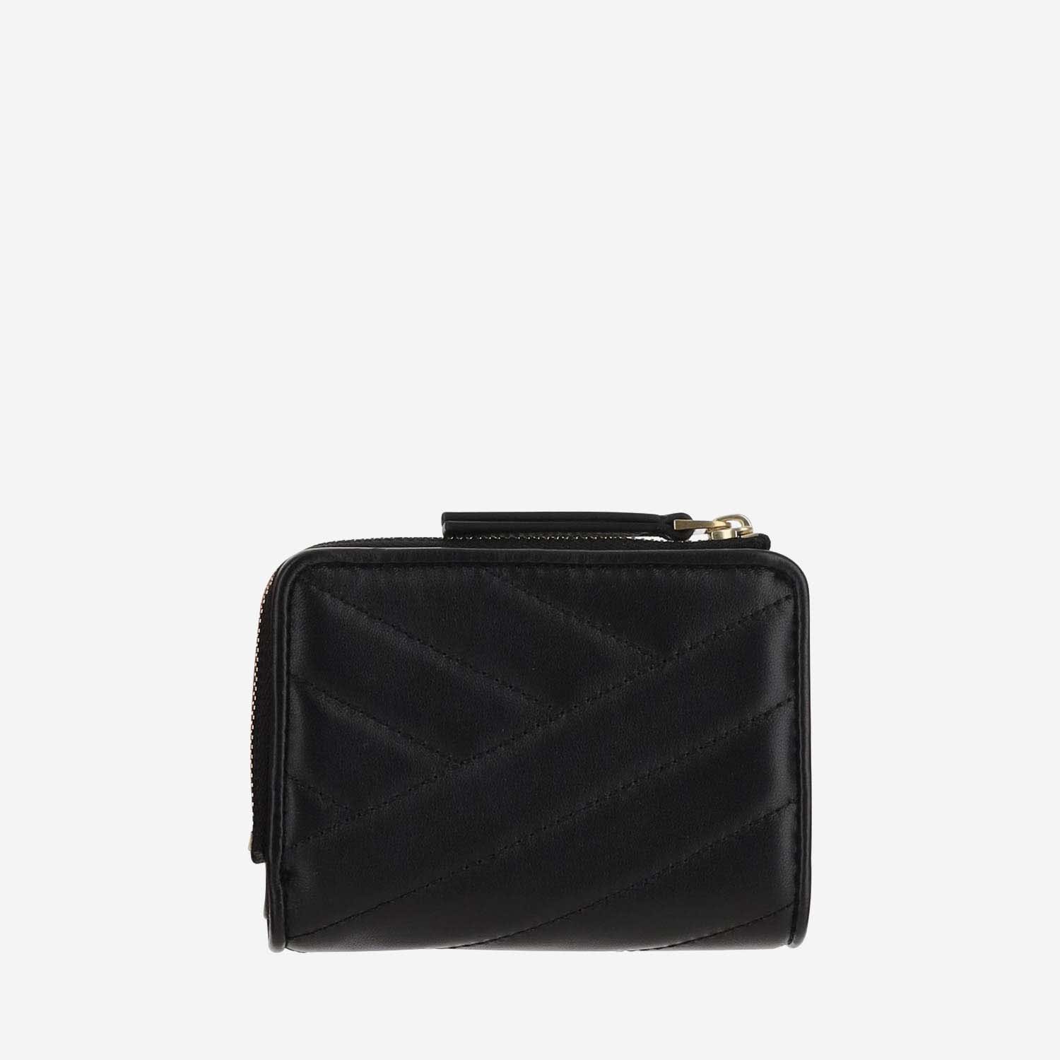 Shop Tory Burch Kira Chevron Double Wallet In Black