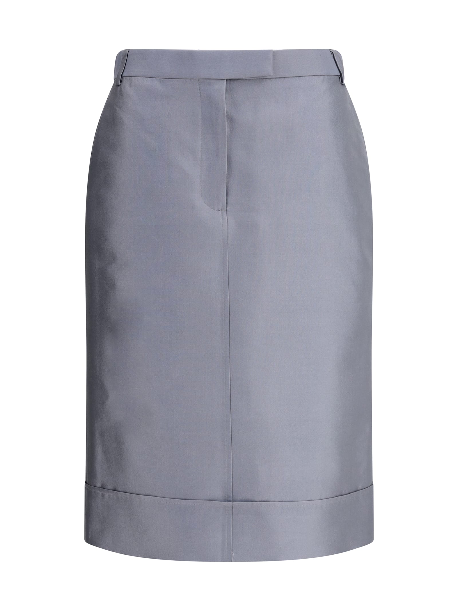 Thom Browne Tailored Midi Skirt Back Slit In Gray