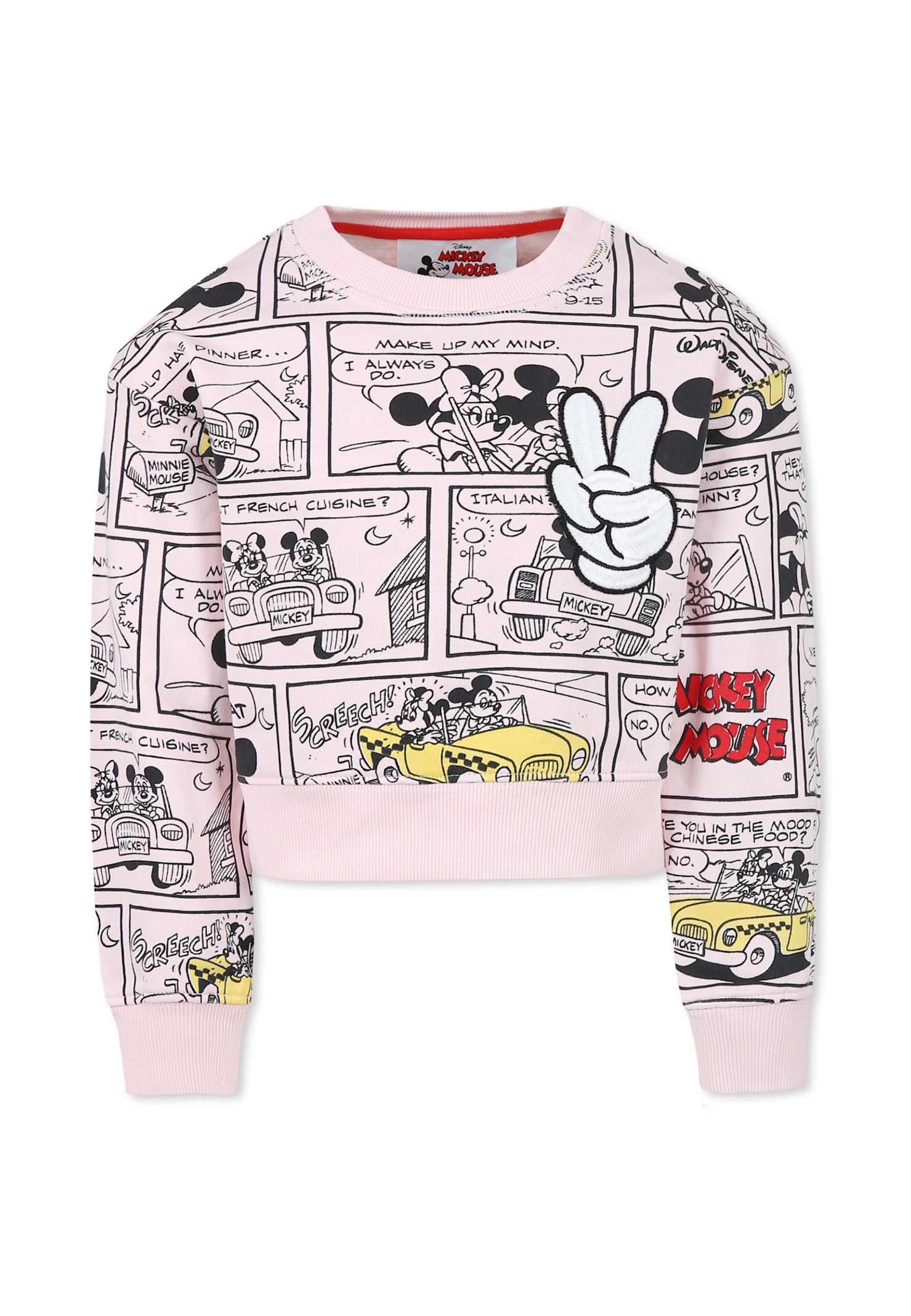 Marc Jacobs Pink Crop Sweatshirt For Girl With Mickey Mouse In Pink