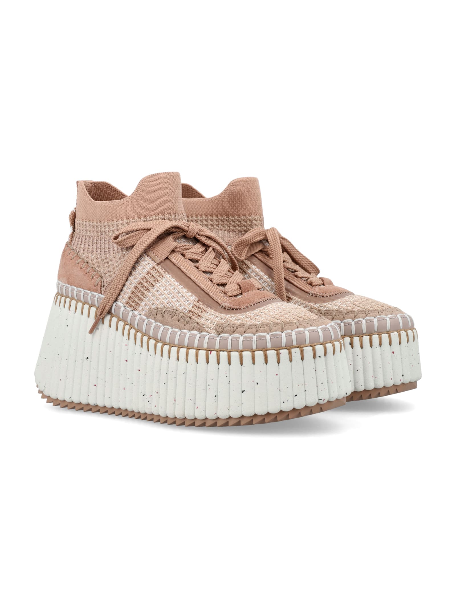 Shop Chloé Nama Wedge Sneaker In Rose