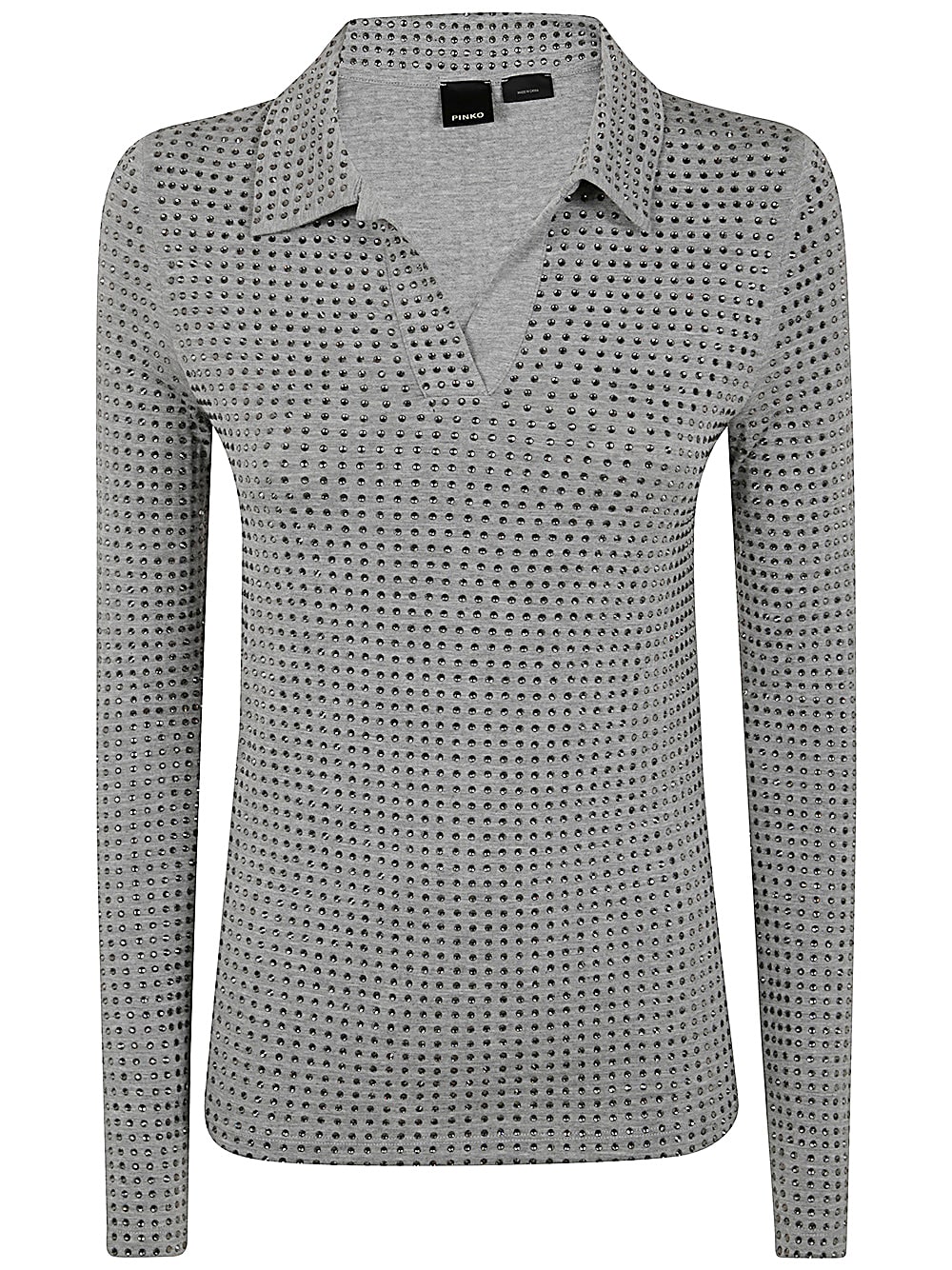 Shop Pinko Kooser Jersey Polo Shirt In Grey