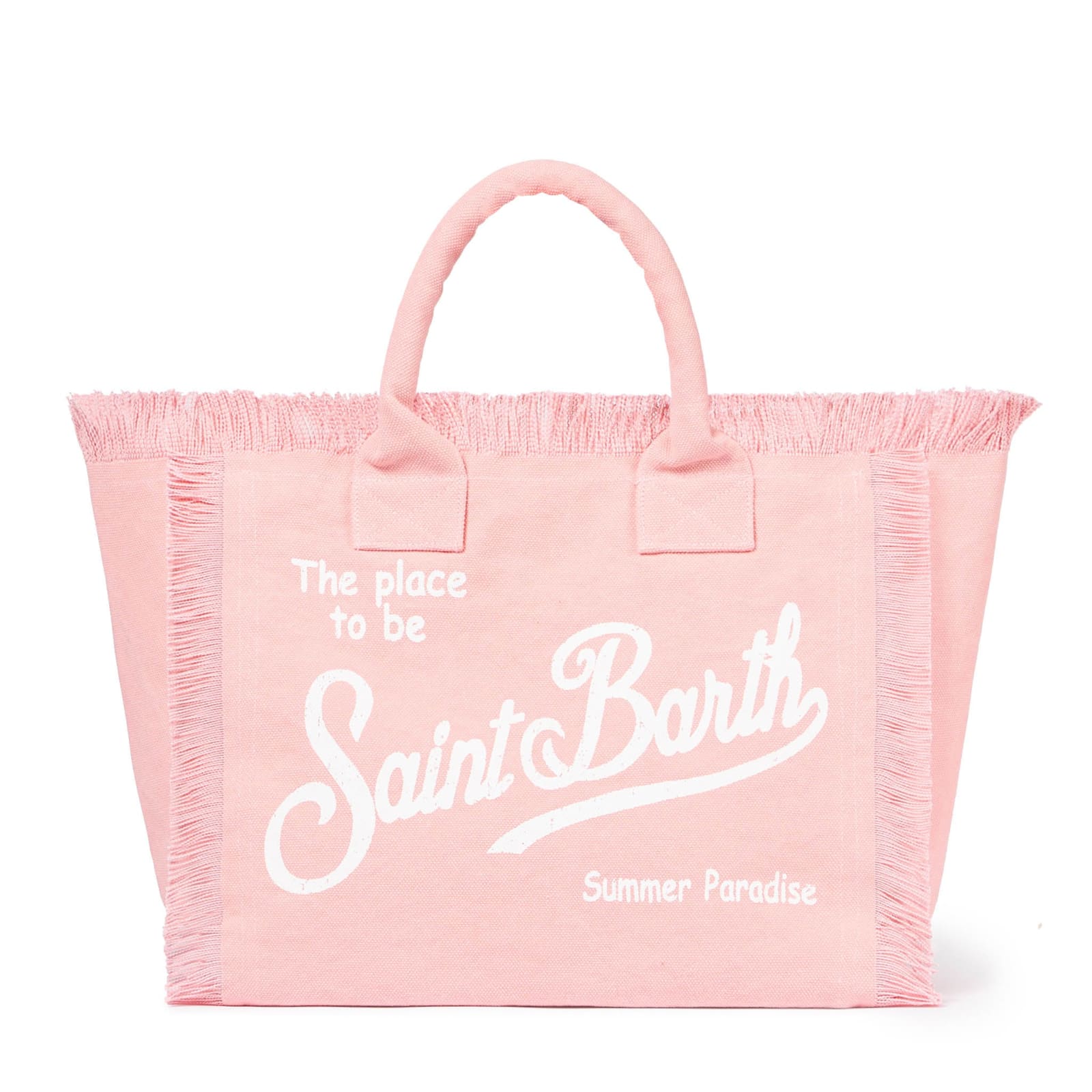 Shop Mc2 Saint Barth Vanity Pink Canvas Shoulder Bag