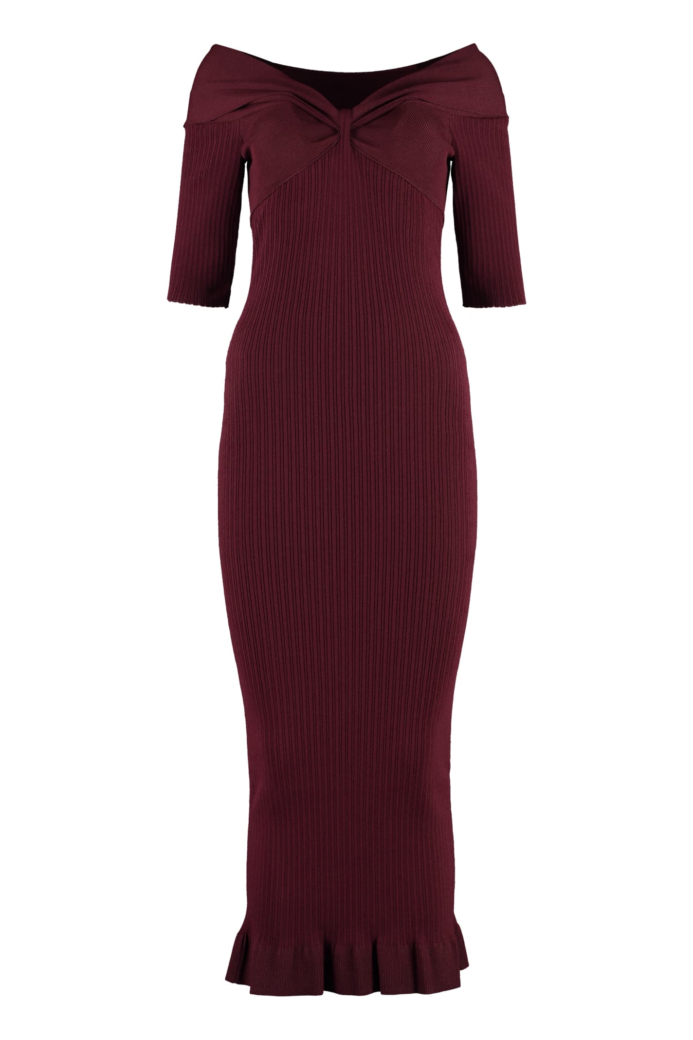 Ribbed Knit Midi Dress